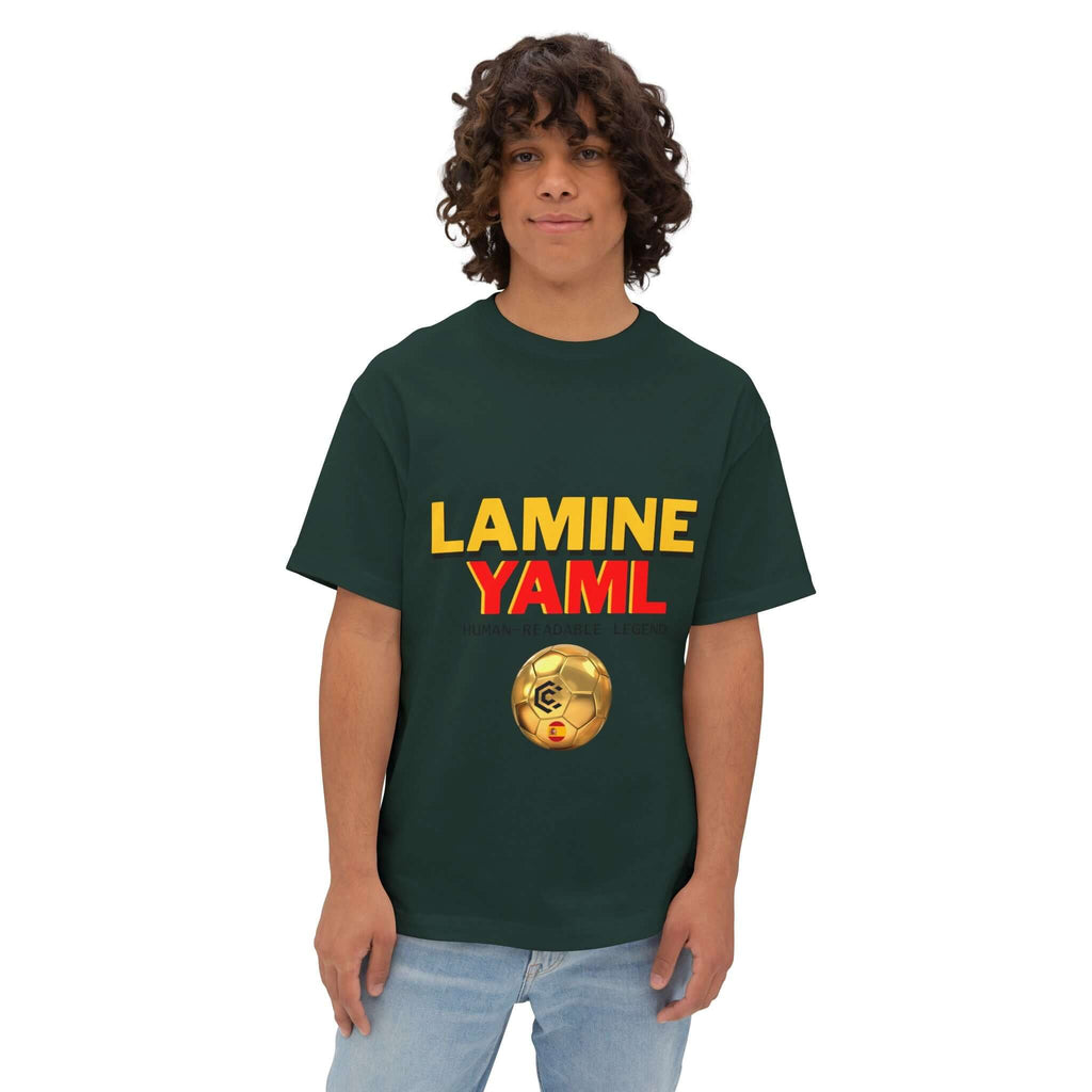 Lamine Yaml Graphic Tee — “HUMAN-READABLE LEGEND” Oversized Boxy T-Shirt