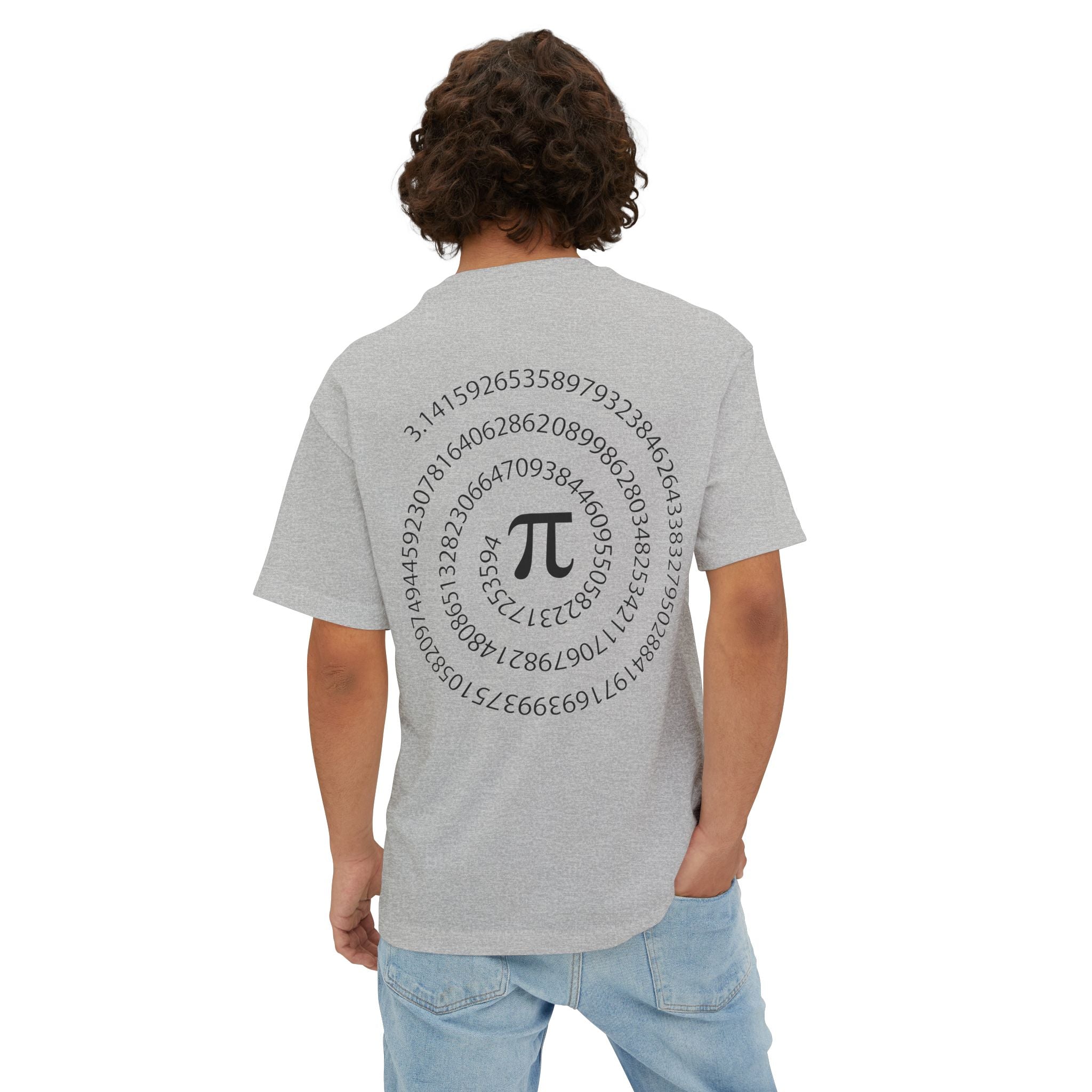 Pi Spiral Oversized Tee — Math Nerd Circle of Pi T-Shirt