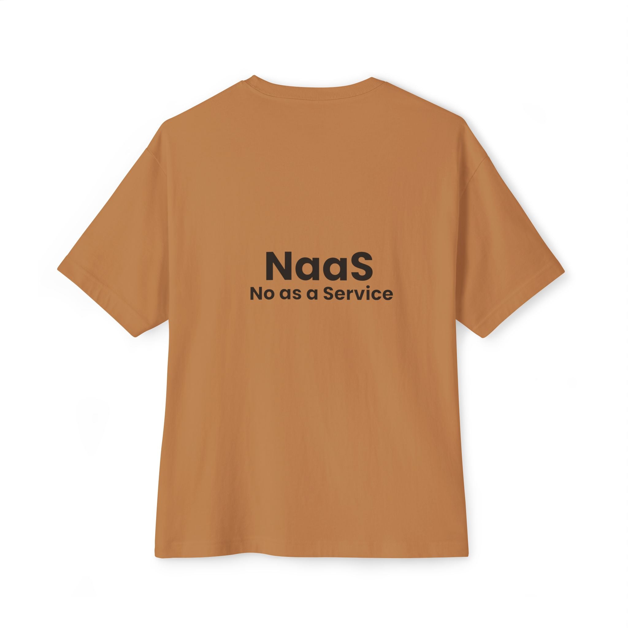NaaS 'No as a Service' Oversized Boxy Tee — Tech Startup Logo T‑Shirt