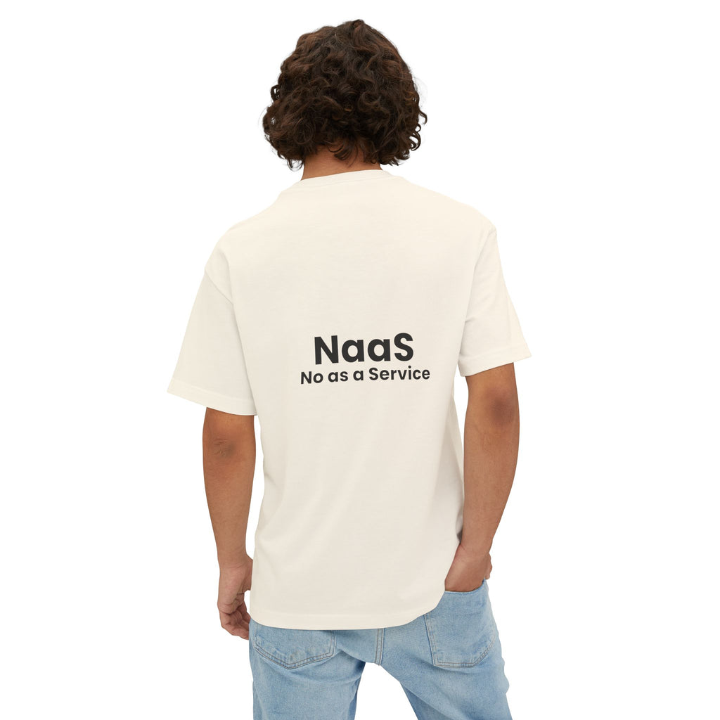 NaaS 'No as a Service' Oversized Boxy Tee — Tech Startup Logo T‑Shirt