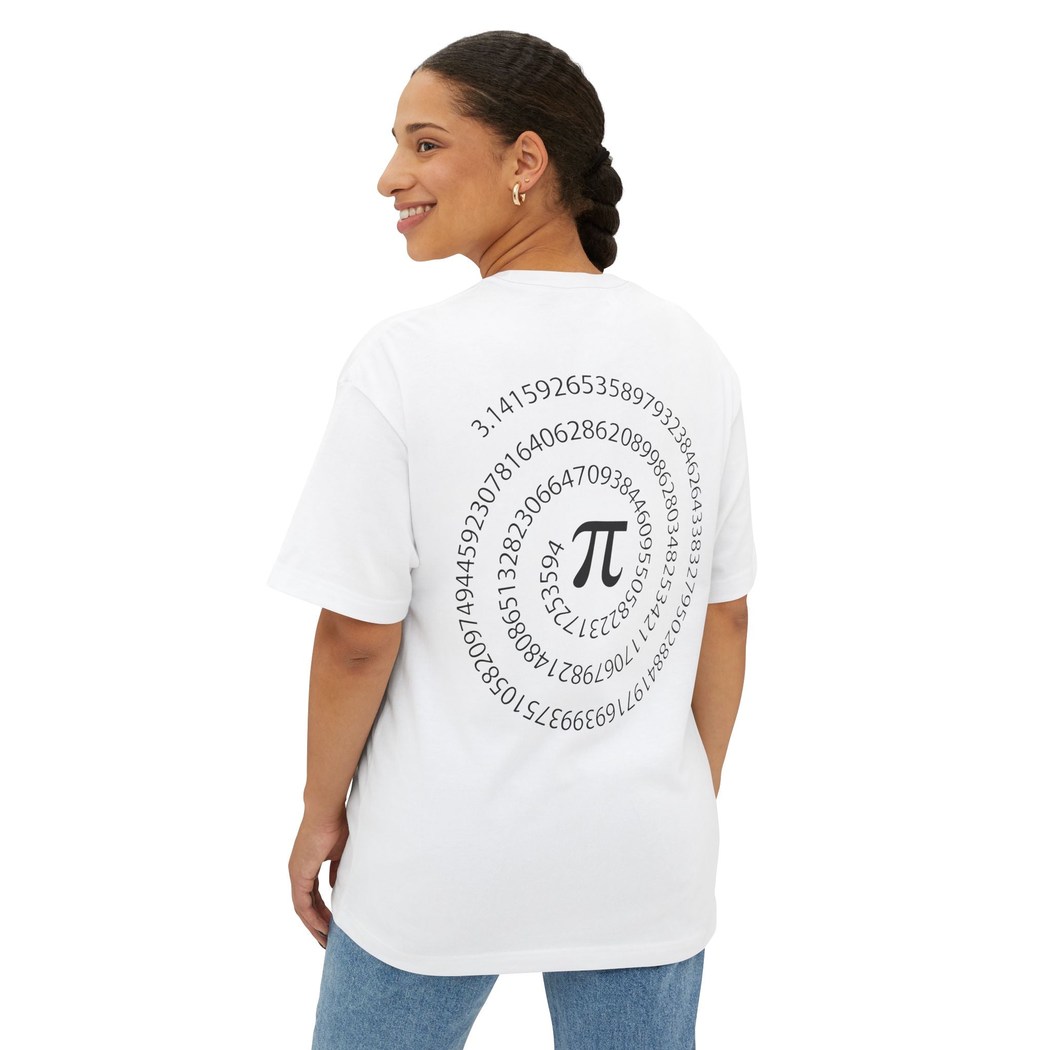 Pi Spiral Oversized Tee — Math Nerd Circle of Pi T-Shirt