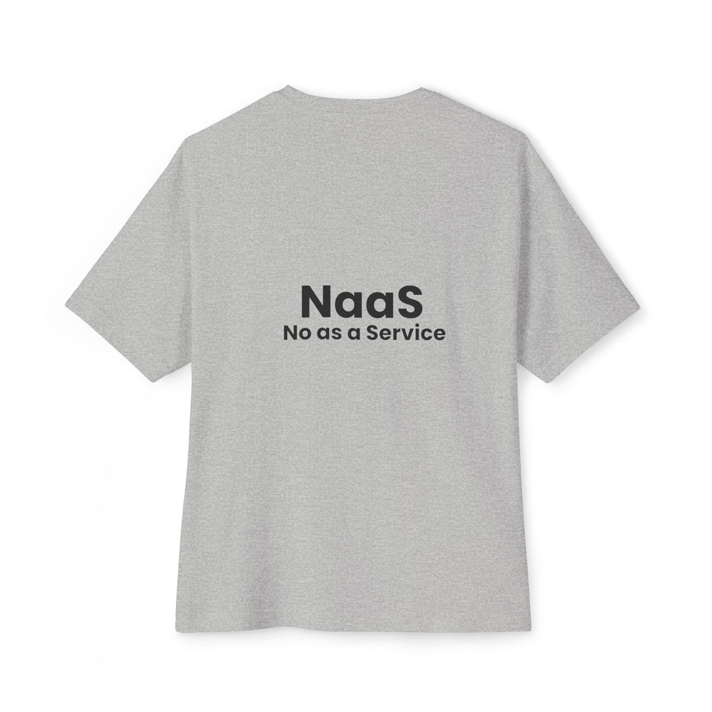 NaaS 'No as a Service' Oversized Boxy Tee — Tech Startup Logo T‑Shirt