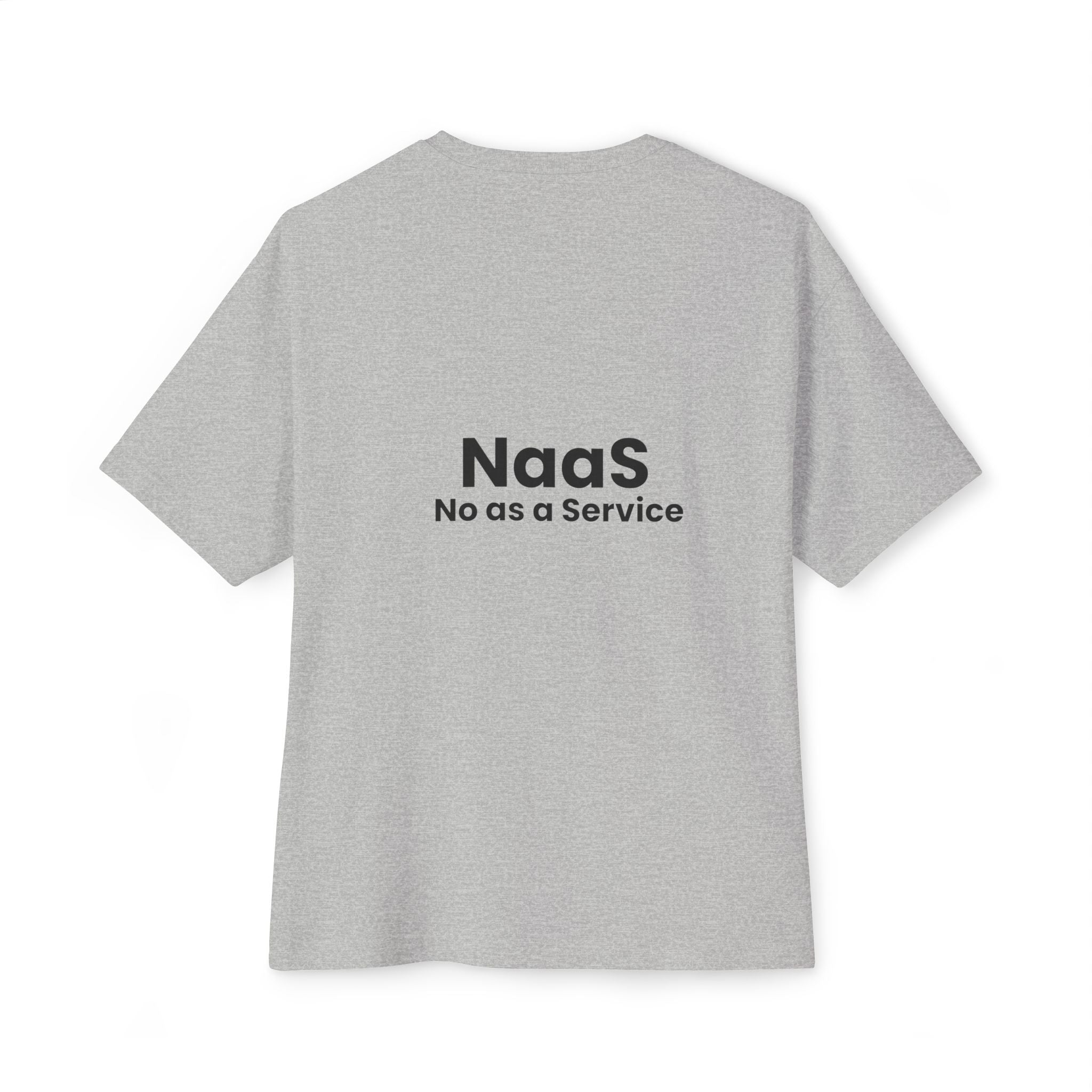 NaaS 'No as a Service' Oversized Boxy Tee — Tech Startup Logo T‑Shirt