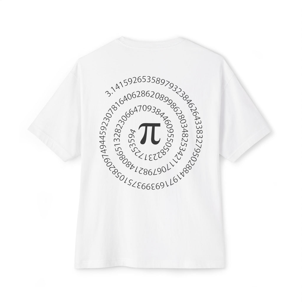 Pi Spiral Oversized Tee — Math Nerd Circle of Pi T-Shirt