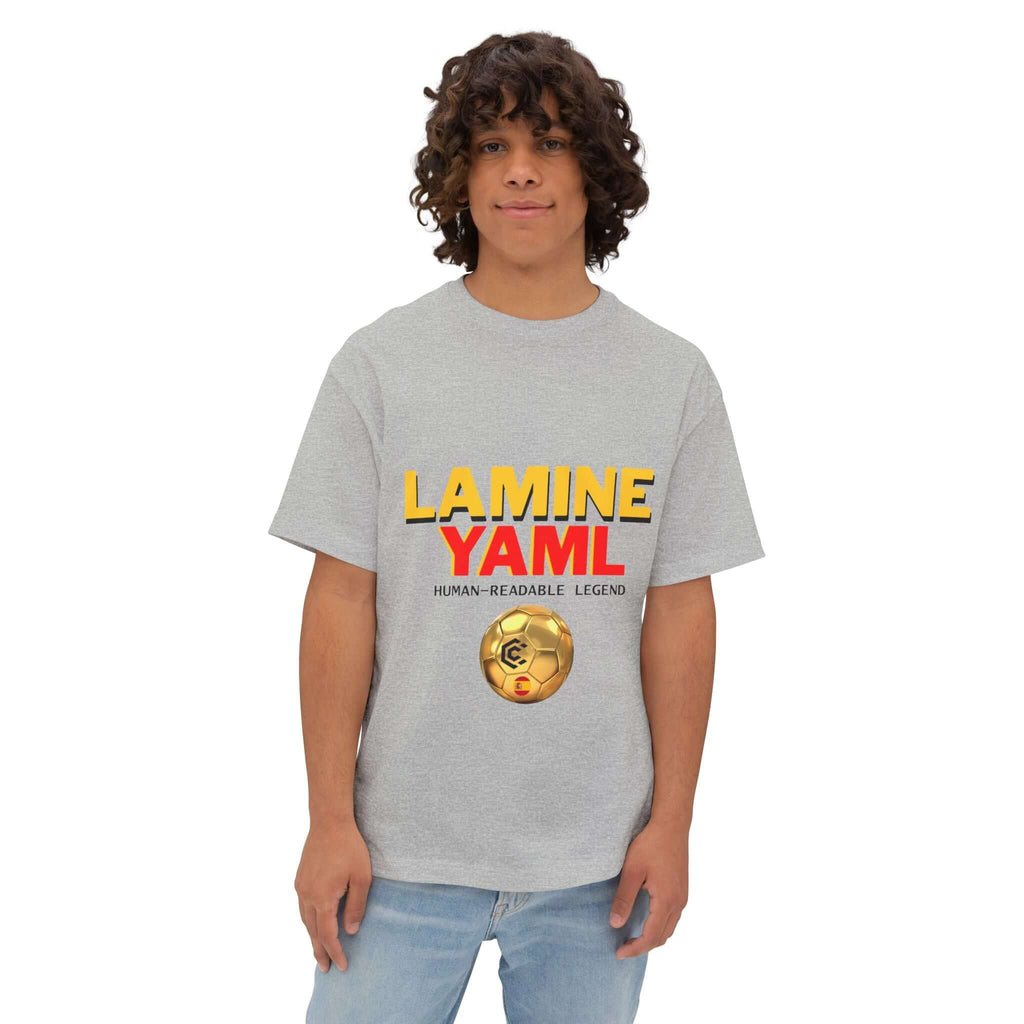 Lamine Yaml Graphic Tee — “HUMAN-READABLE LEGEND” Oversized Boxy T-Shirt