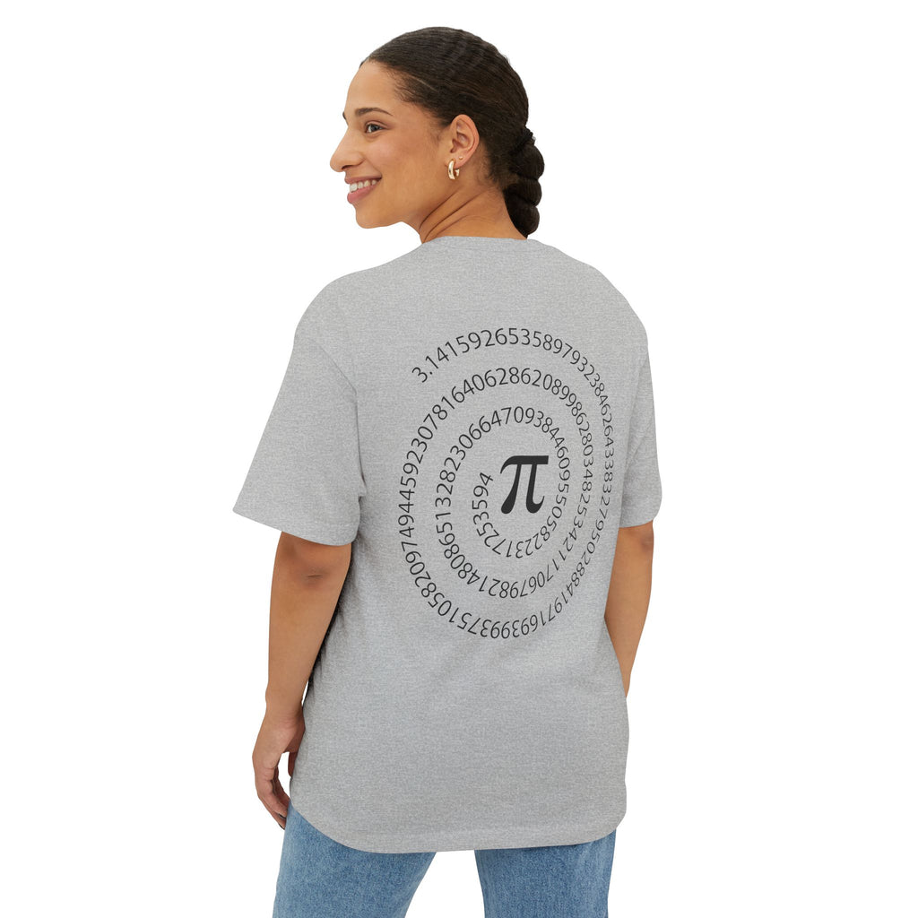 Pi Spiral Oversized Tee — Math Nerd Circle of Pi T-Shirt