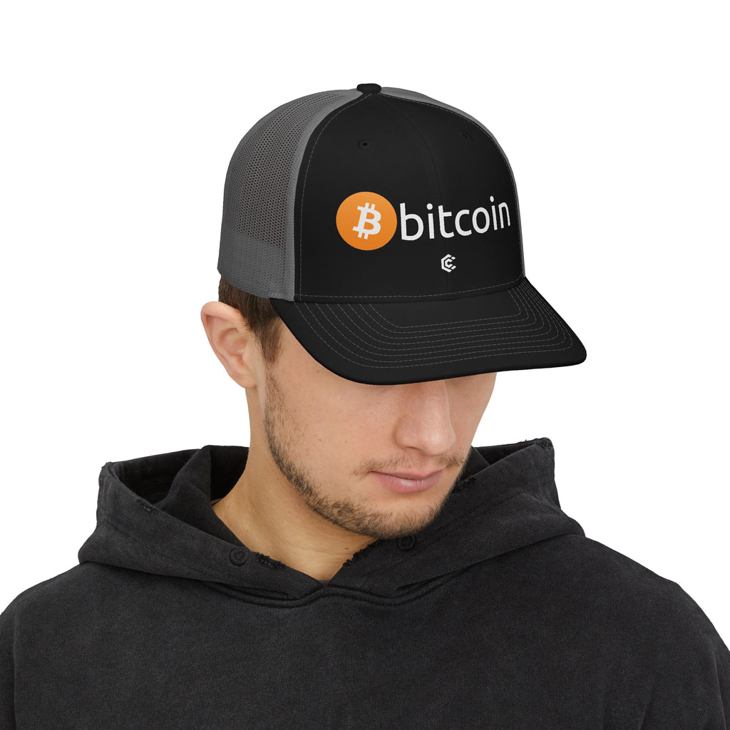 Bitcoin Logo Trucker Cap — Crypto Snapback Hat - caldrwear.com