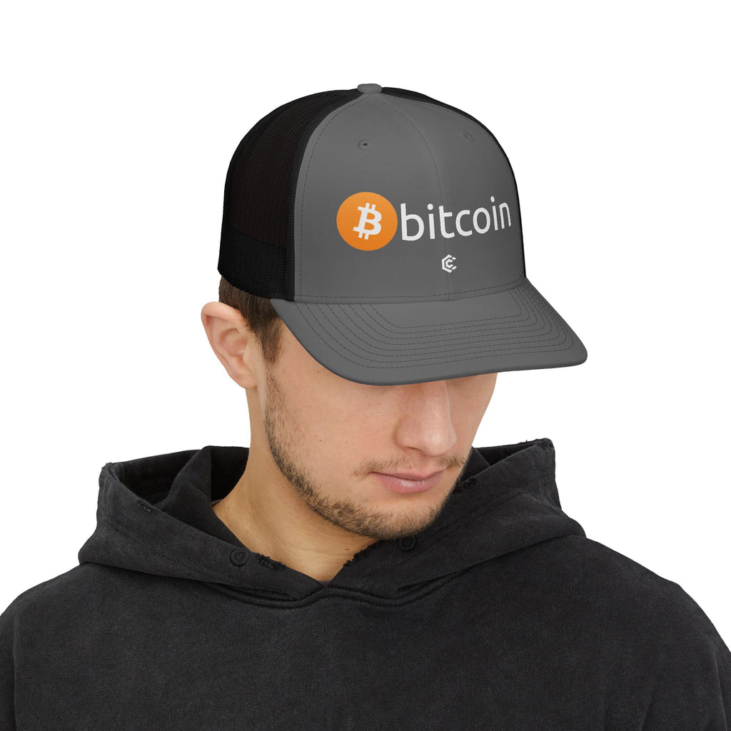 Bitcoin Logo Trucker Cap — Crypto Snapback Hat - caldrwear.com