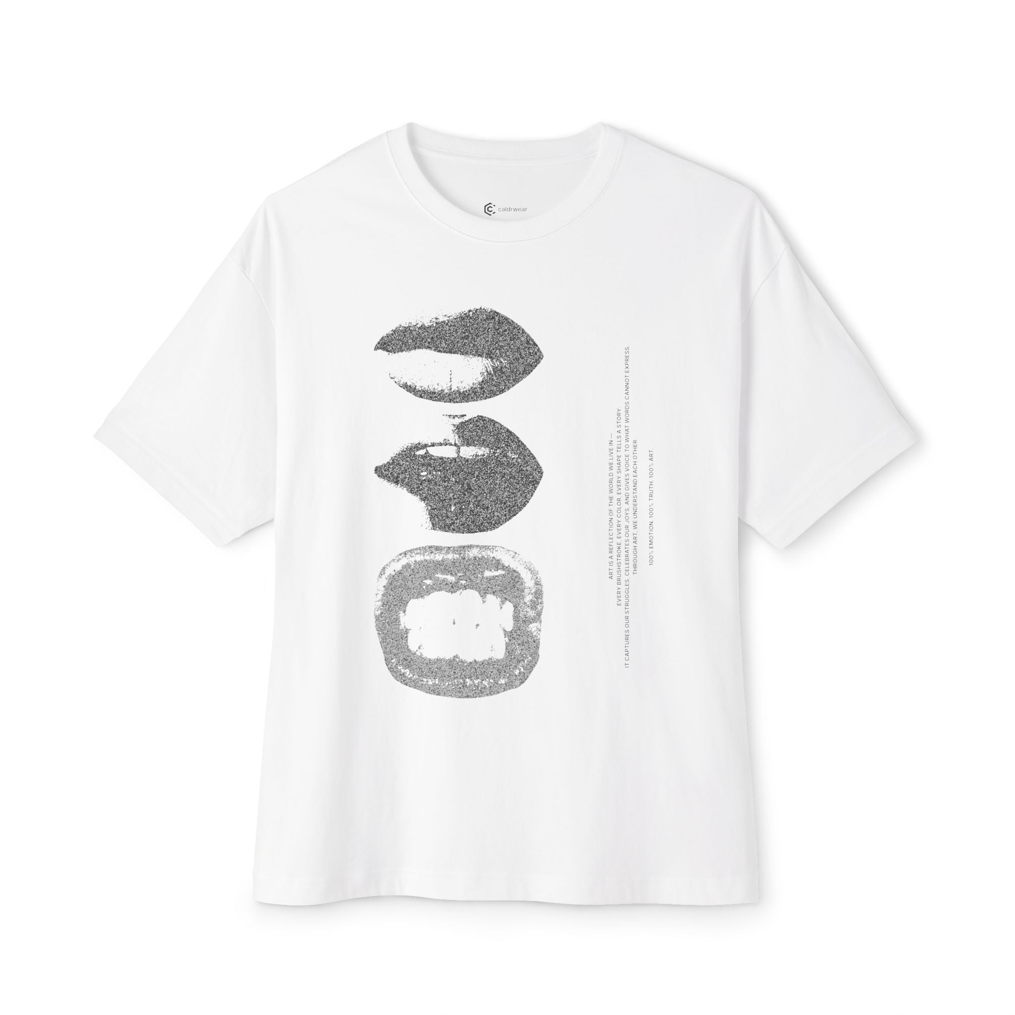 Boxy Tee - Grunge Lip Art Oversized T-Shirt - caldrwear.com