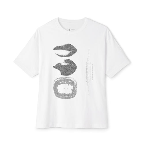 Boxy Tee - Grunge Lip Art Oversized T-Shirt - caldrwear.com
