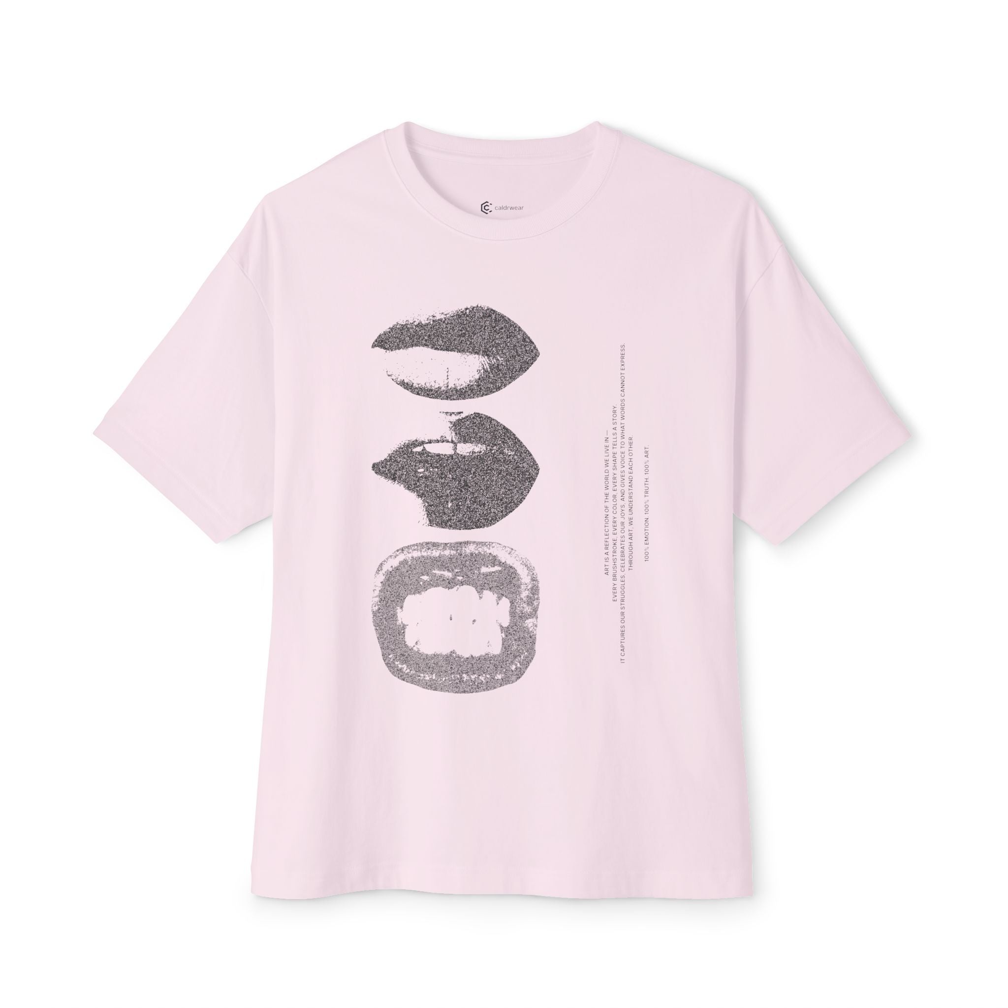 Boxy Tee - Grunge Lip Art Oversized T-Shirt - caldrwear.com