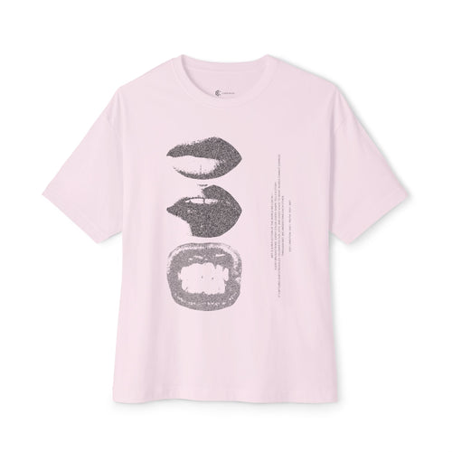 Boxy Tee - Grunge Lip Art Oversized T-Shirt - caldrwear.com