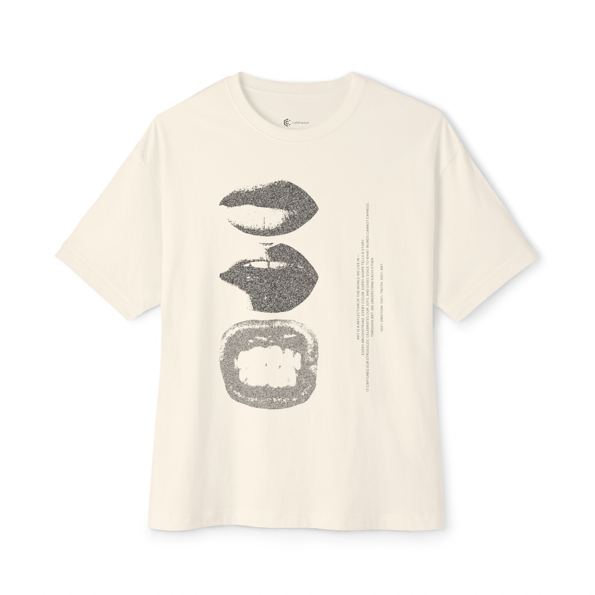 Boxy Tee - Grunge Lip Art Oversized T-Shirt - caldrwear.com