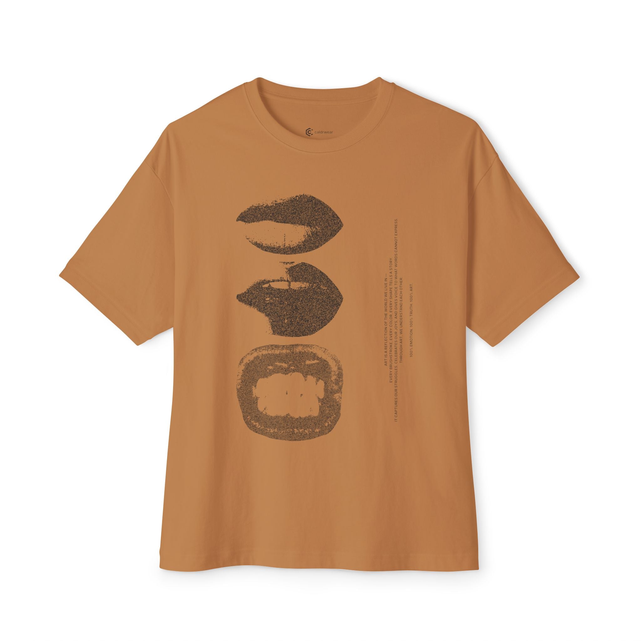 Boxy Tee - Grunge Lip Art Oversized T-Shirt - caldrwear.com