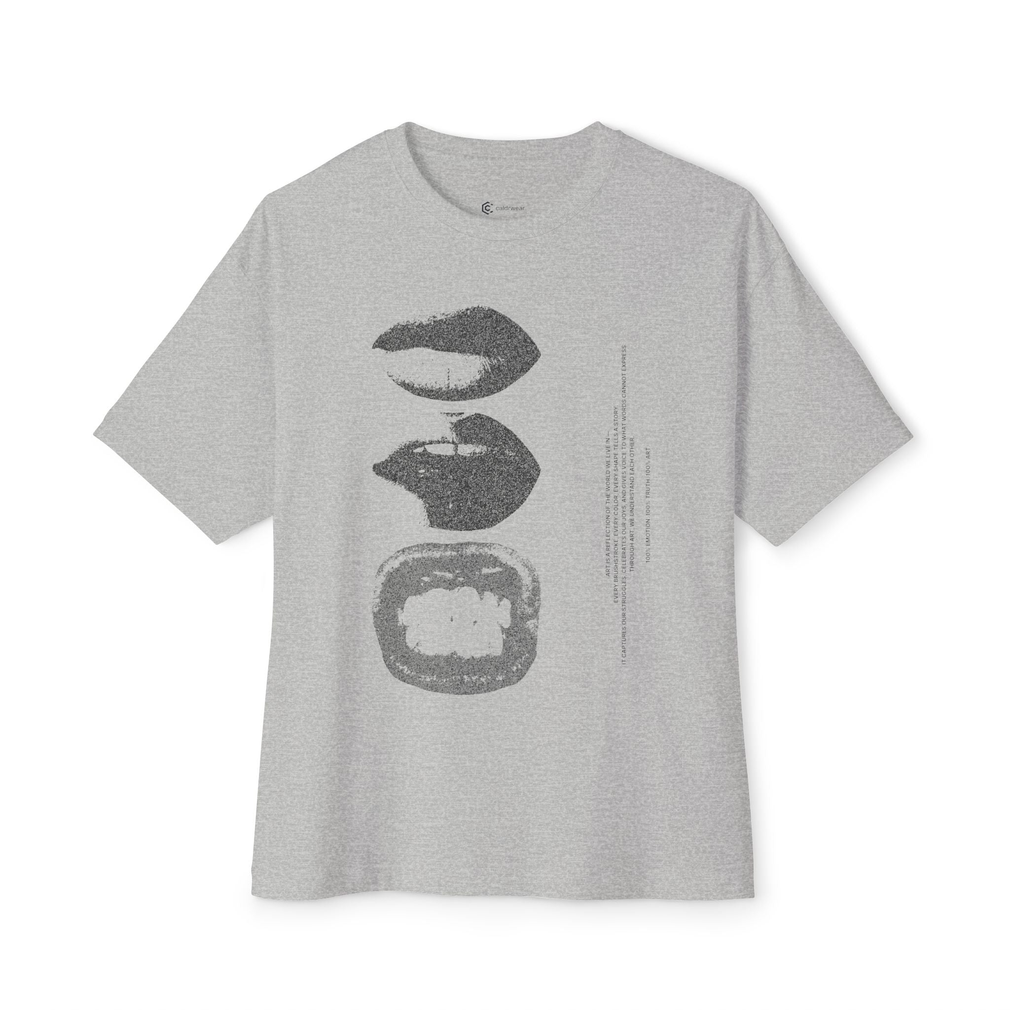 Boxy Tee - Grunge Lip Art Oversized T-Shirt - caldrwear.com