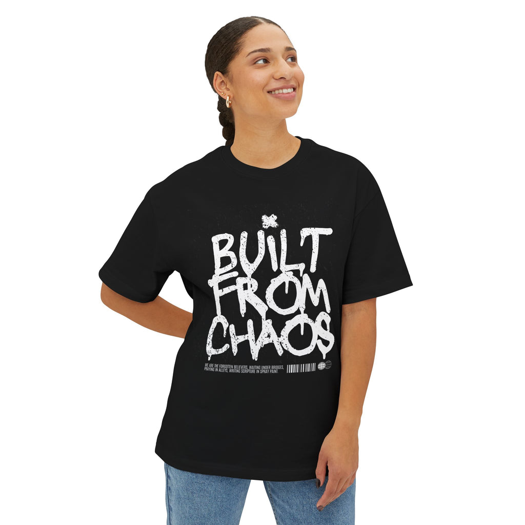 Built From Chaos Graphic Tee — Oversized Boxy Black T-Shirt - caldrwear.com