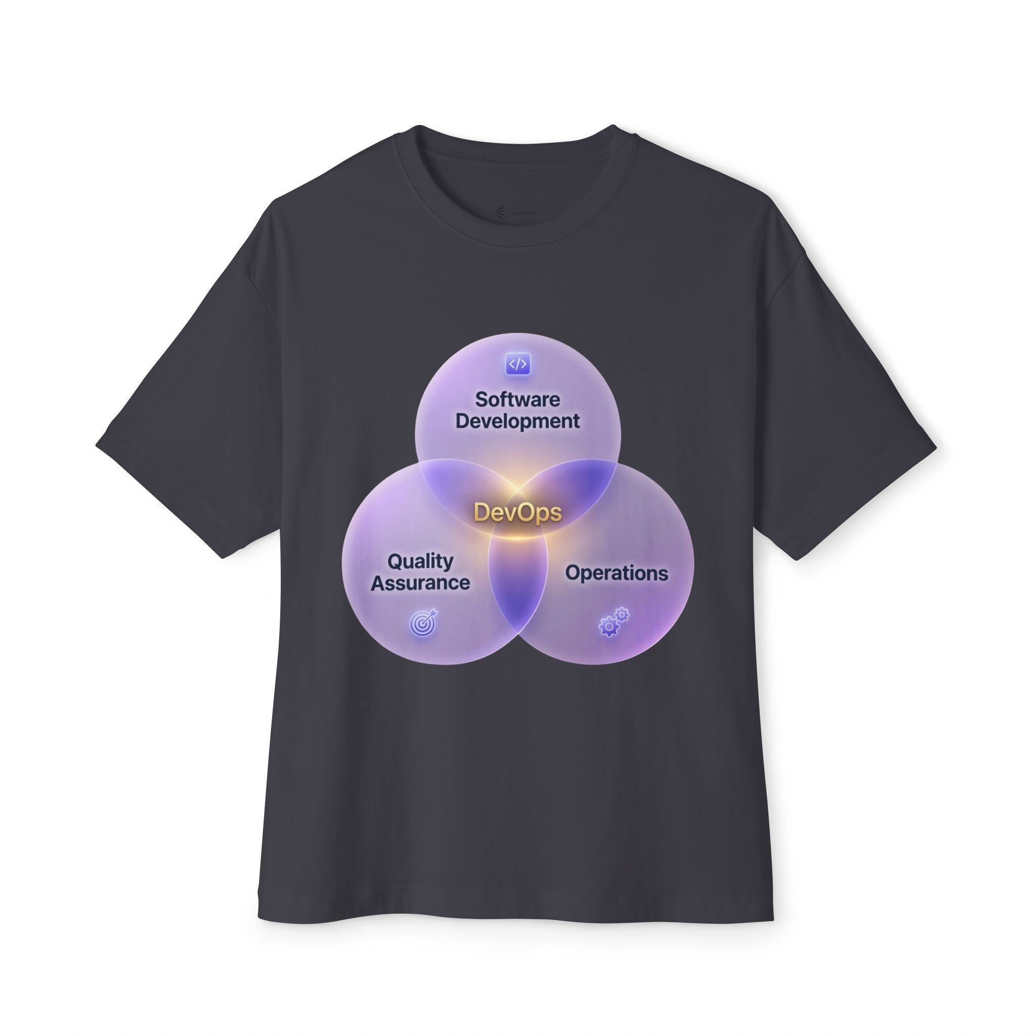 DevOps Venn Diagram Tee — Software Development • Quality Assurance • Operations Graphic Shirt - caldrwear.com