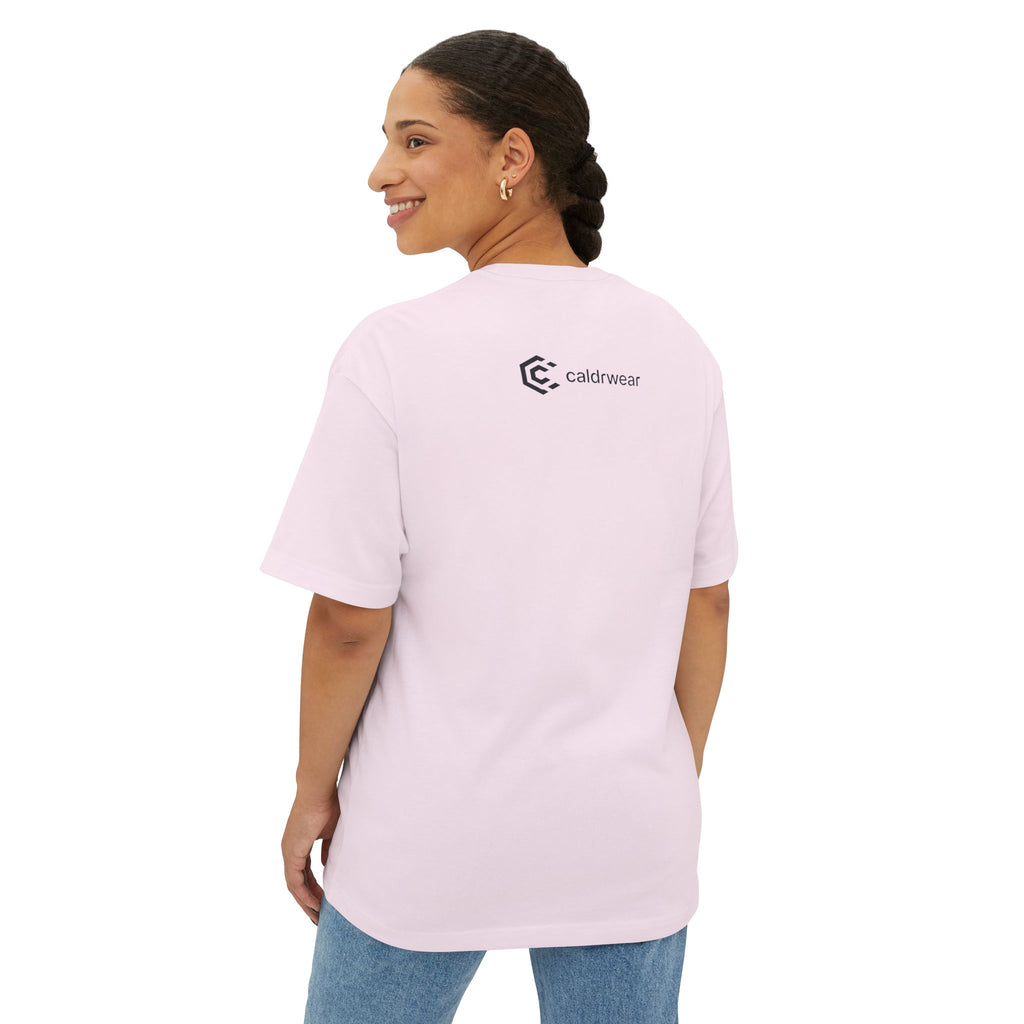 Feel Vertical Graphic Tee — Minimalist White Boxy T-Shirt - caldrwear.com