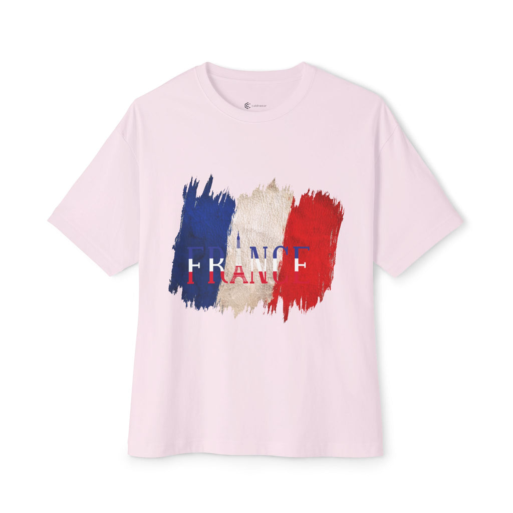 France Flag Brushstroke T‑Shirt - French Tricolor Graphic Tee - caldrwear.com