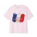 France Flag Brushstroke T‑Shirt - French Tricolor Graphic Tee - caldrwear.com