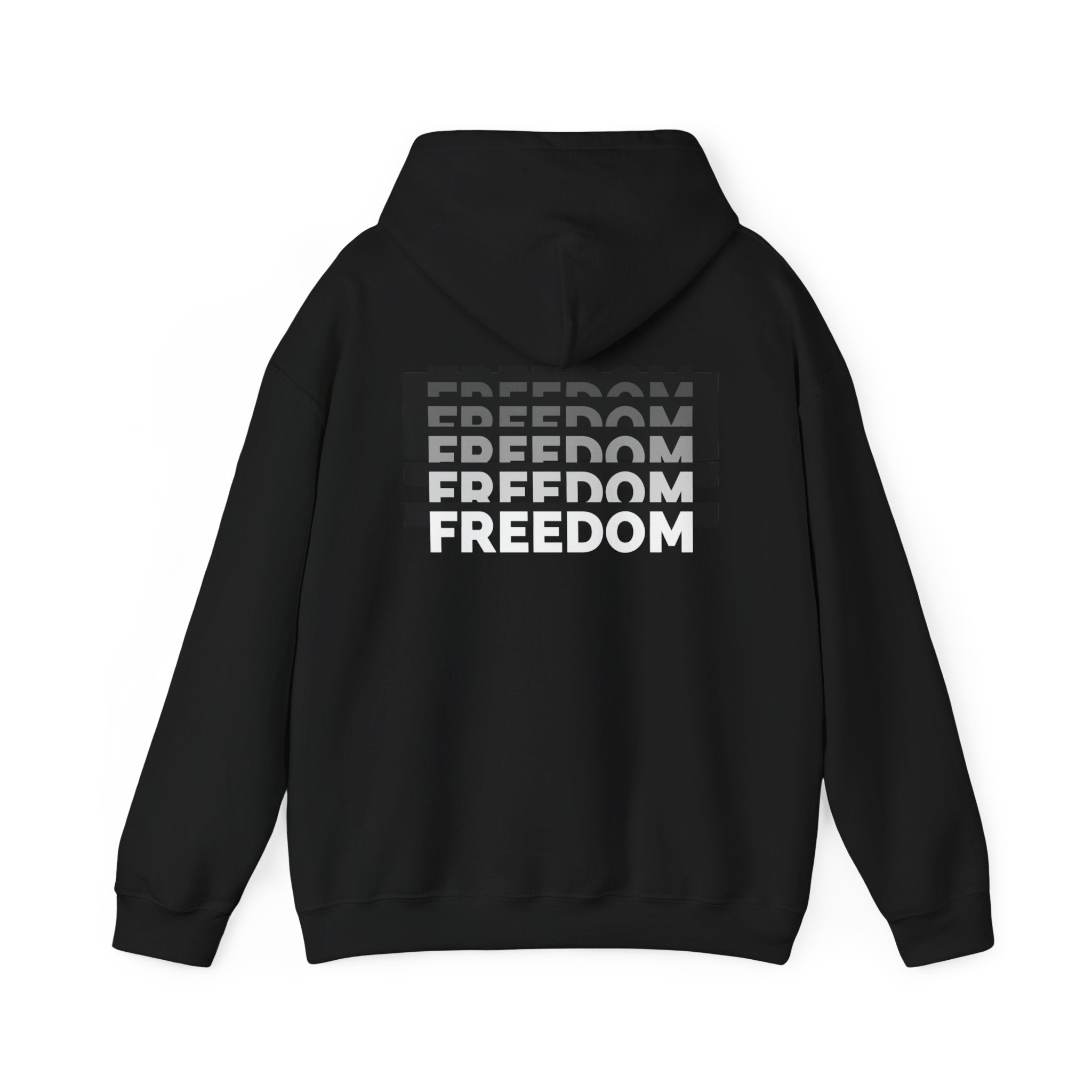Freedom Gradient Hoodie — Bold Monochrome Freedom Graphic Sweatshirt - caldrwear.com