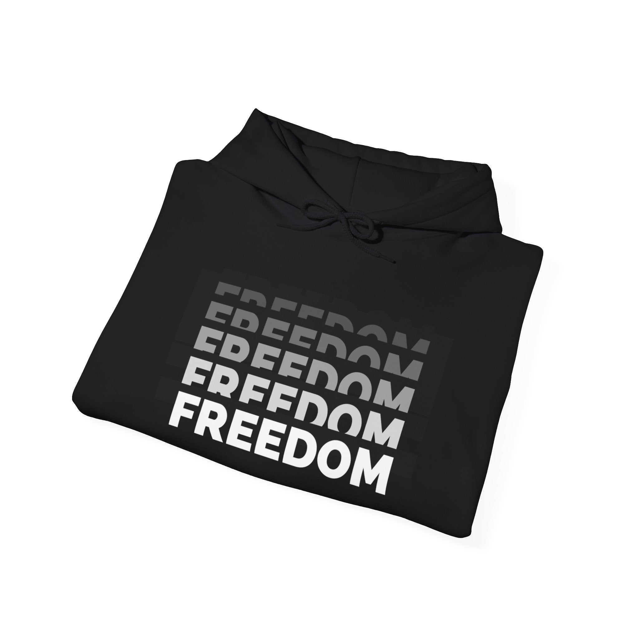 Freedom Gradient Hoodie — Bold Monochrome Freedom Graphic Sweatshirt - caldrwear.com