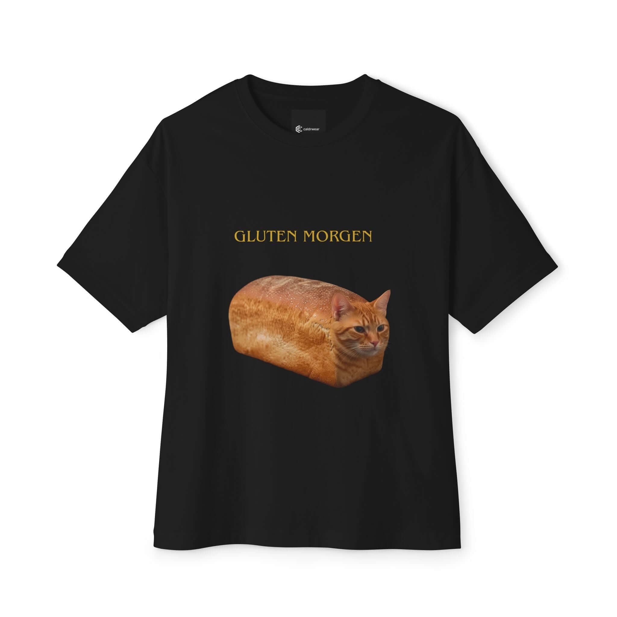 Gluten Morgen Cat Bread Tee - Funny Cat T-Shirt - caldrwear.com