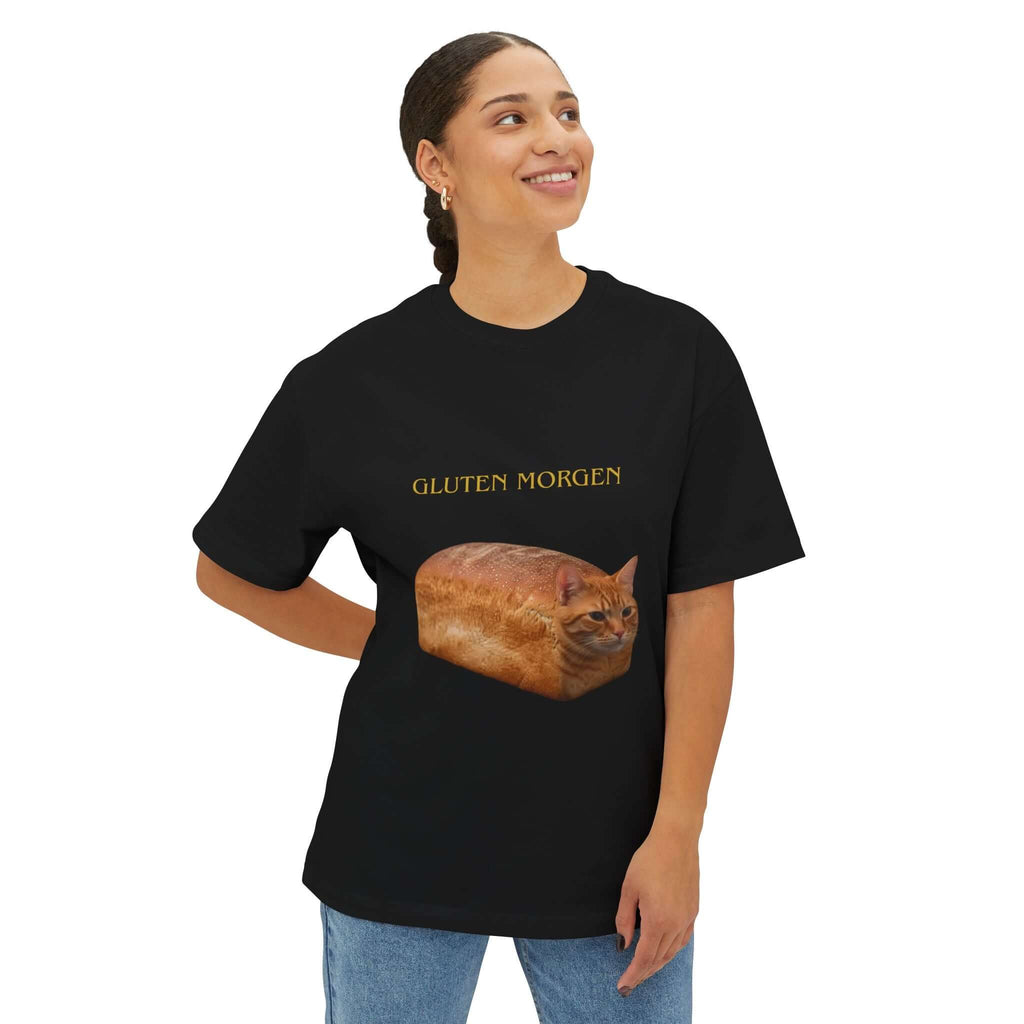 Gluten Morgen Cat Bread Tee - Funny Cat T-Shirt - caldrwear.com