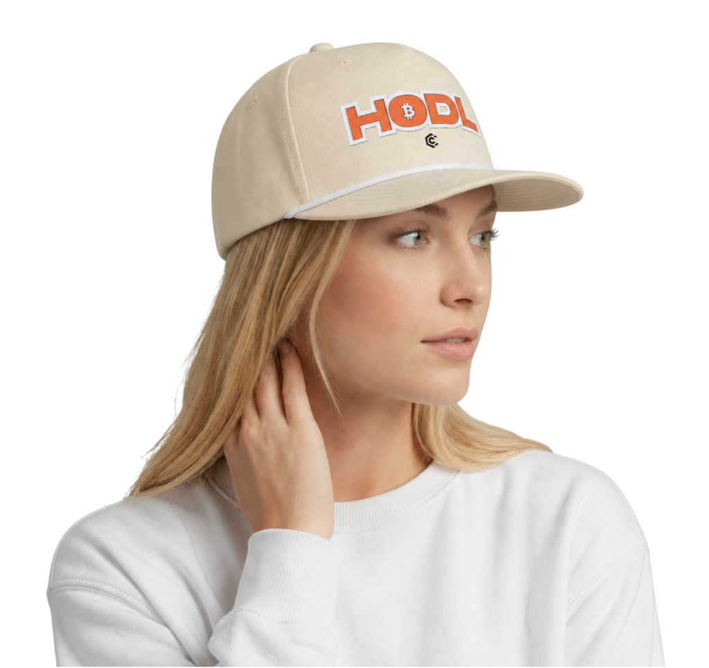 HODL Rope  — Sunwashed Retro Crypto Embroidered Cap - caldrwear.com