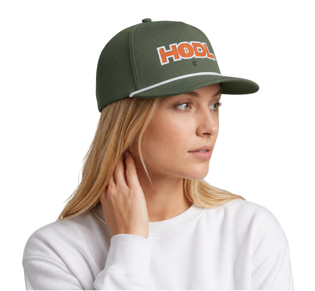 HODL Rope  — Sunwashed Retro Crypto Embroidered Cap - caldrwear.com