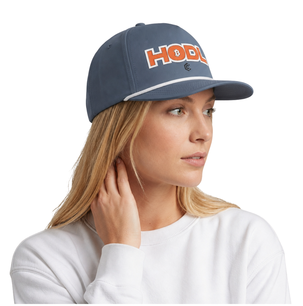 HODL Rope  — Sunwashed Retro Crypto Embroidered Cap - caldrwear.com