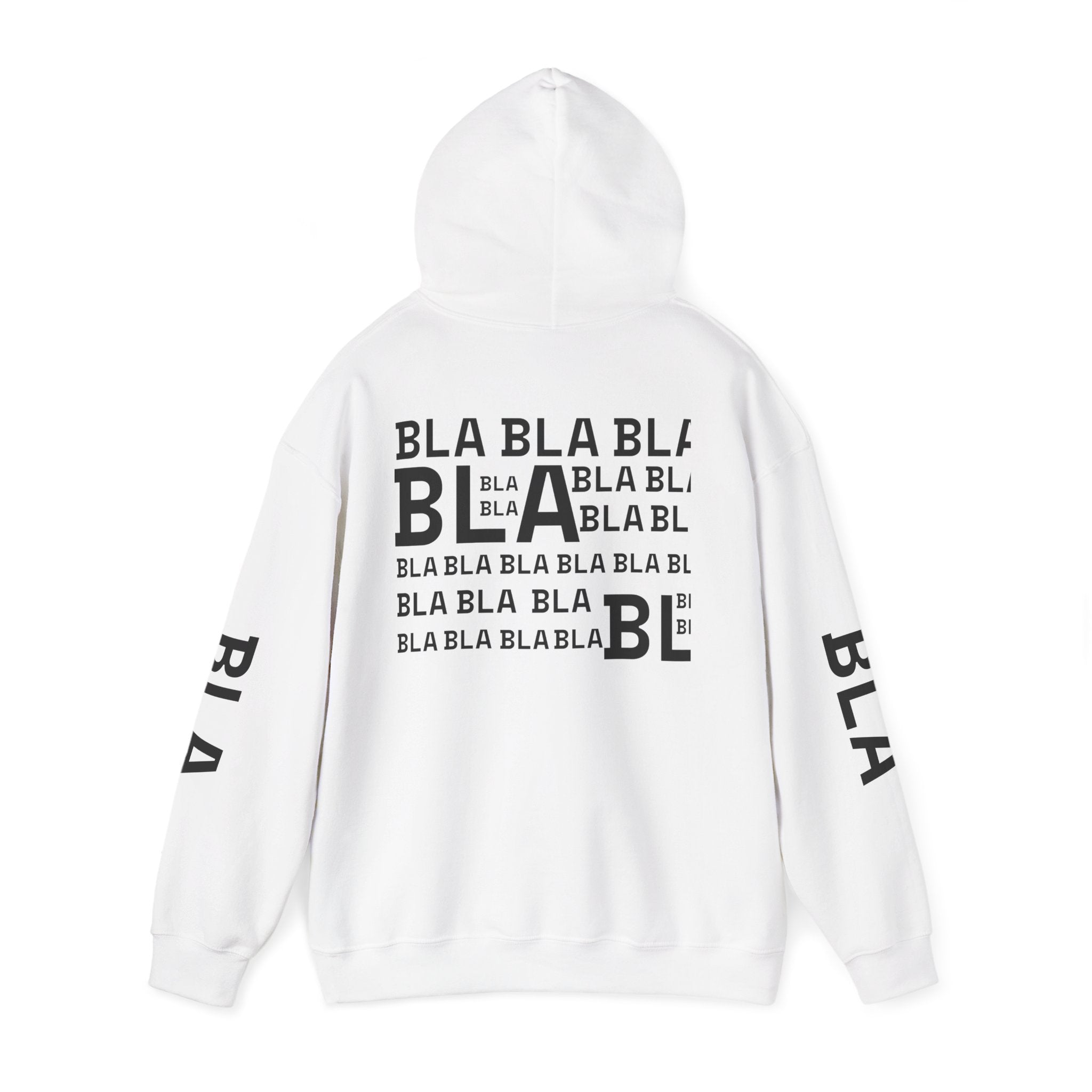 Hoodie — 'BLA BLA' Graphic Text Pullover - caldrwear.com