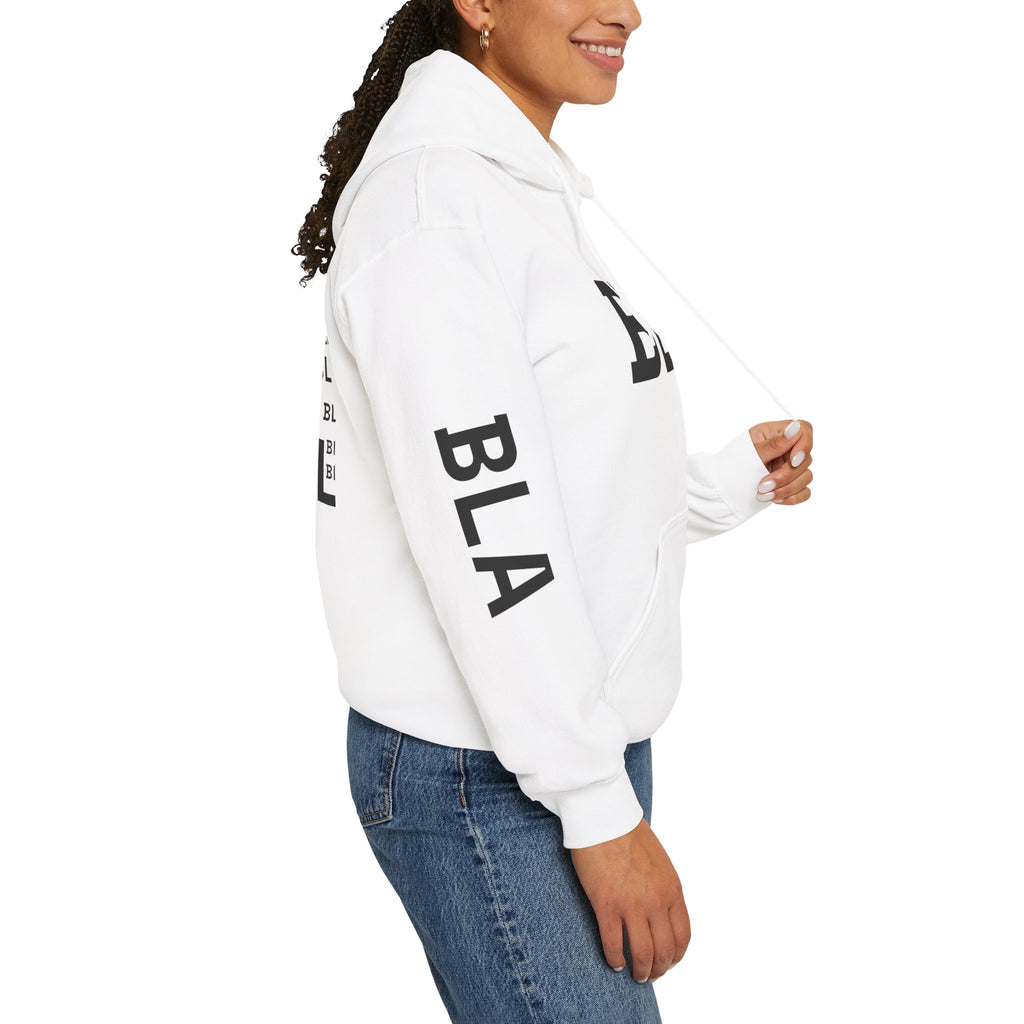 Hoodie — 'BLA BLA' Graphic Text Pullover - caldrwear.com