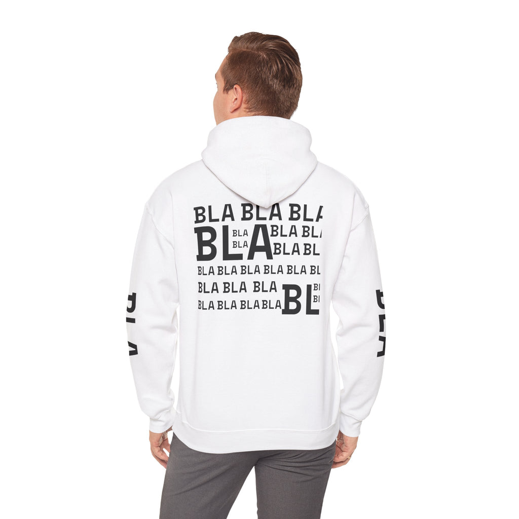 Hoodie — 'BLA BLA' Graphic Text Pullover - caldrwear.com