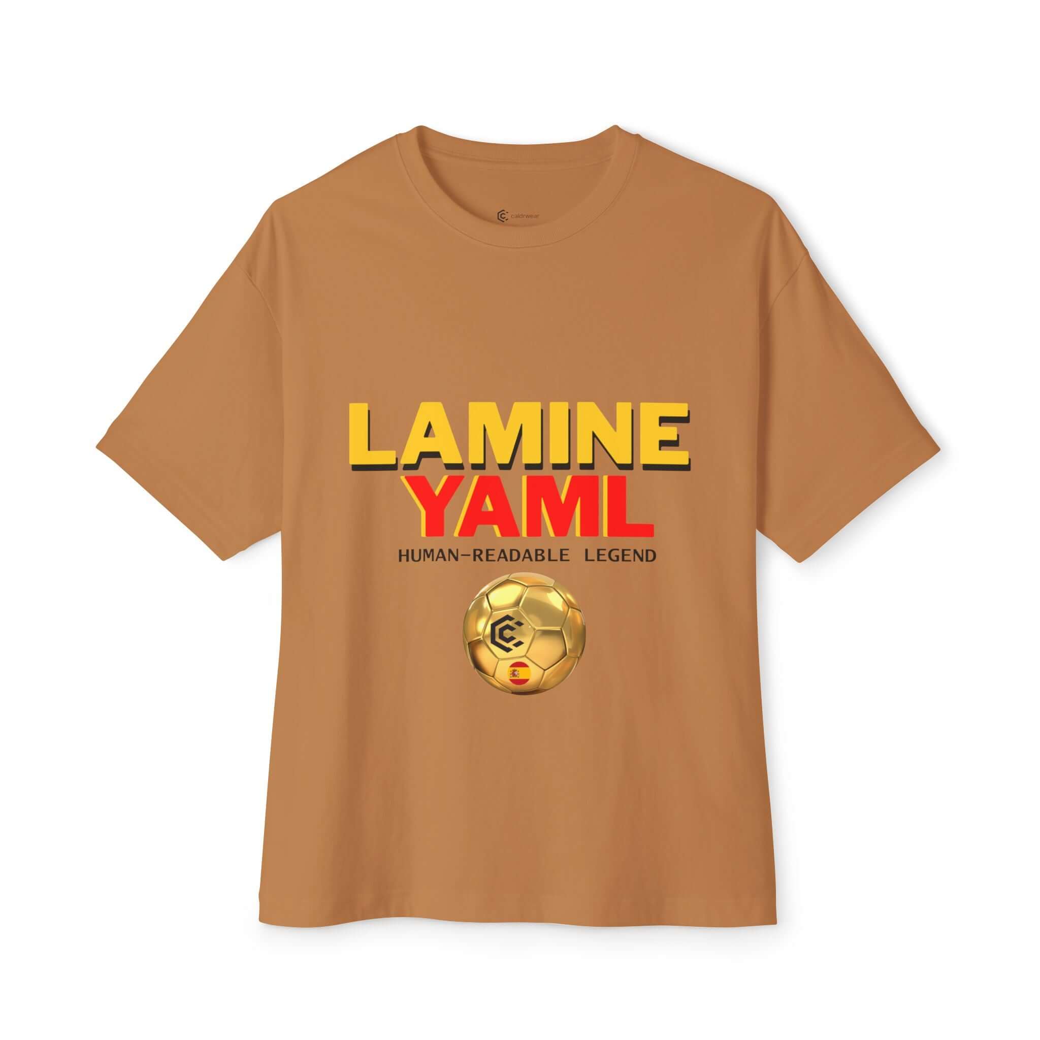 Lamine Yaml Graphic Tee — “HUMAN-READABLE LEGEND” Oversized Boxy T-Shirt - caldrwear.com