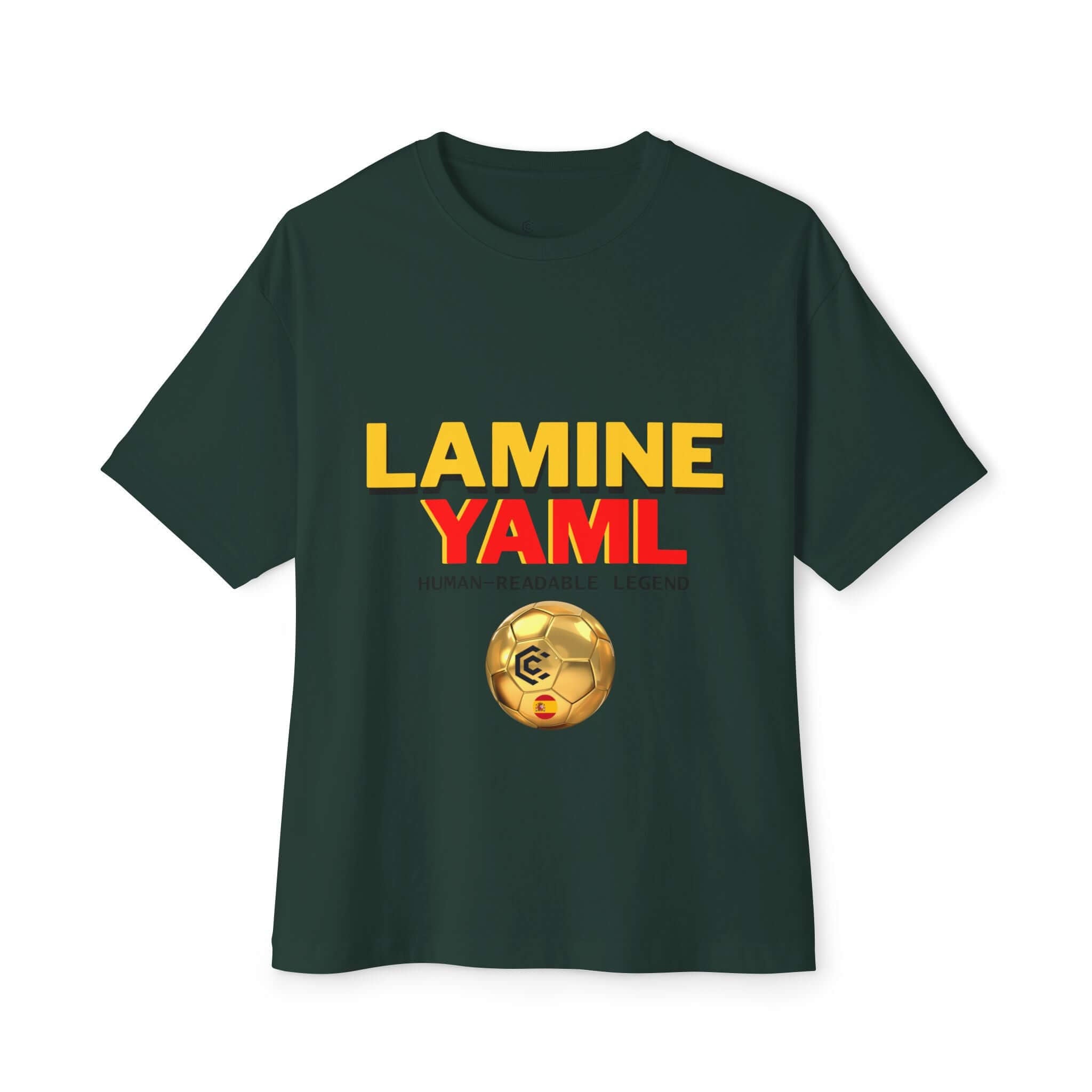 Lamine Yaml Graphic Tee — “HUMAN-READABLE LEGEND” Oversized Boxy T-Shirt - caldrwear.com