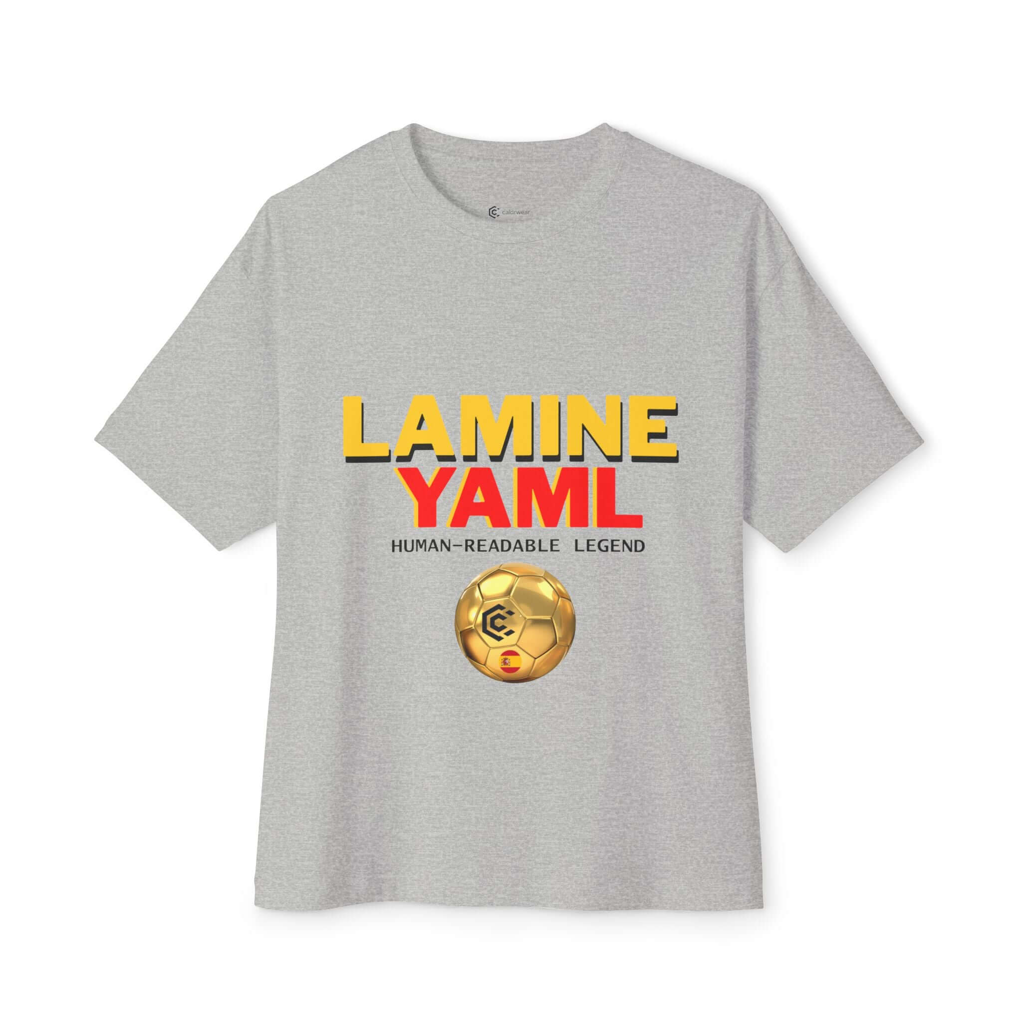 Lamine Yaml Graphic Tee — “HUMAN-READABLE LEGEND” Oversized Boxy T-Shirt - caldrwear.com