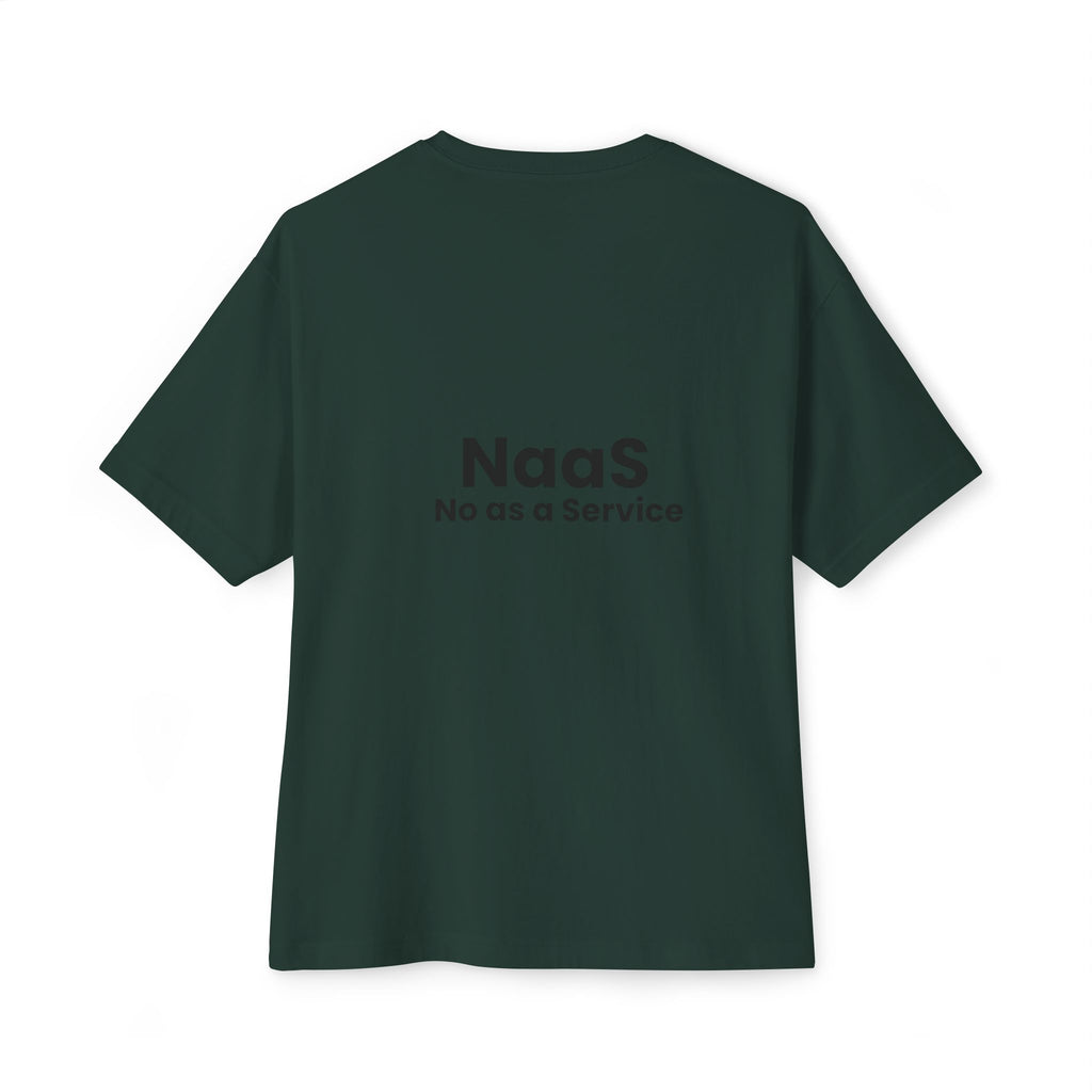 NaaS 'No as a Service' Oversized Boxy Tee — Tech Startup Logo T‑Shirt - caldrwear.com