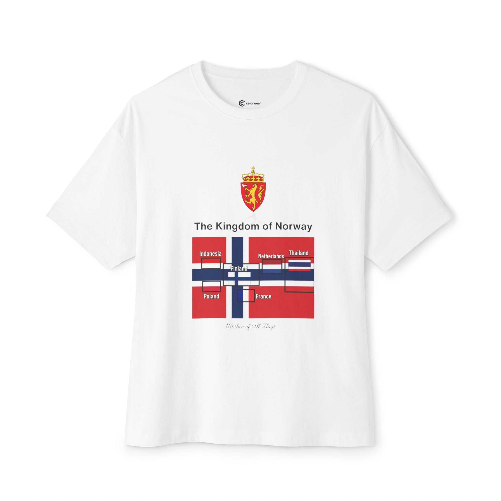 Norway Flag Graphic Tee — "The Kingdom of Norway" Oversized Boxy T‑Shirt - caldrwear.com