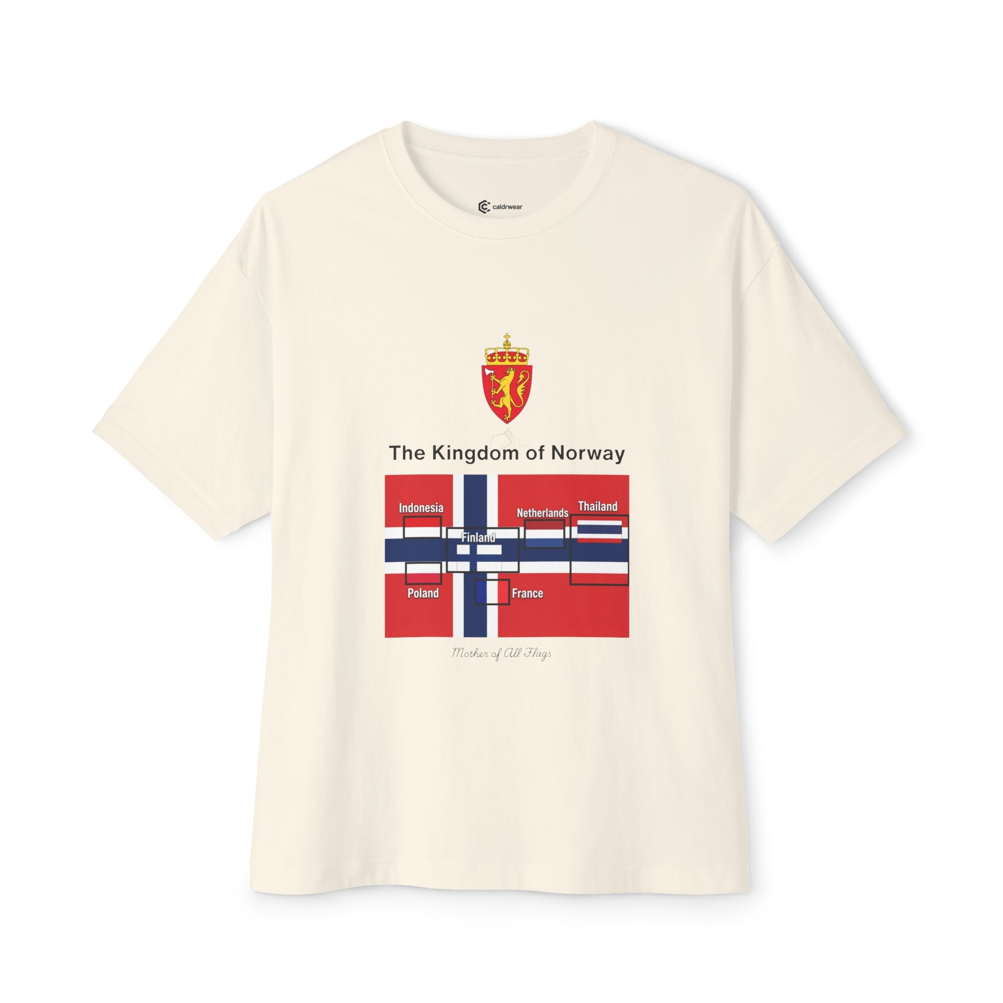 Norway Flag Graphic Tee — "The Kingdom of Norway" Oversized Boxy T‑Shirt - caldrwear.com