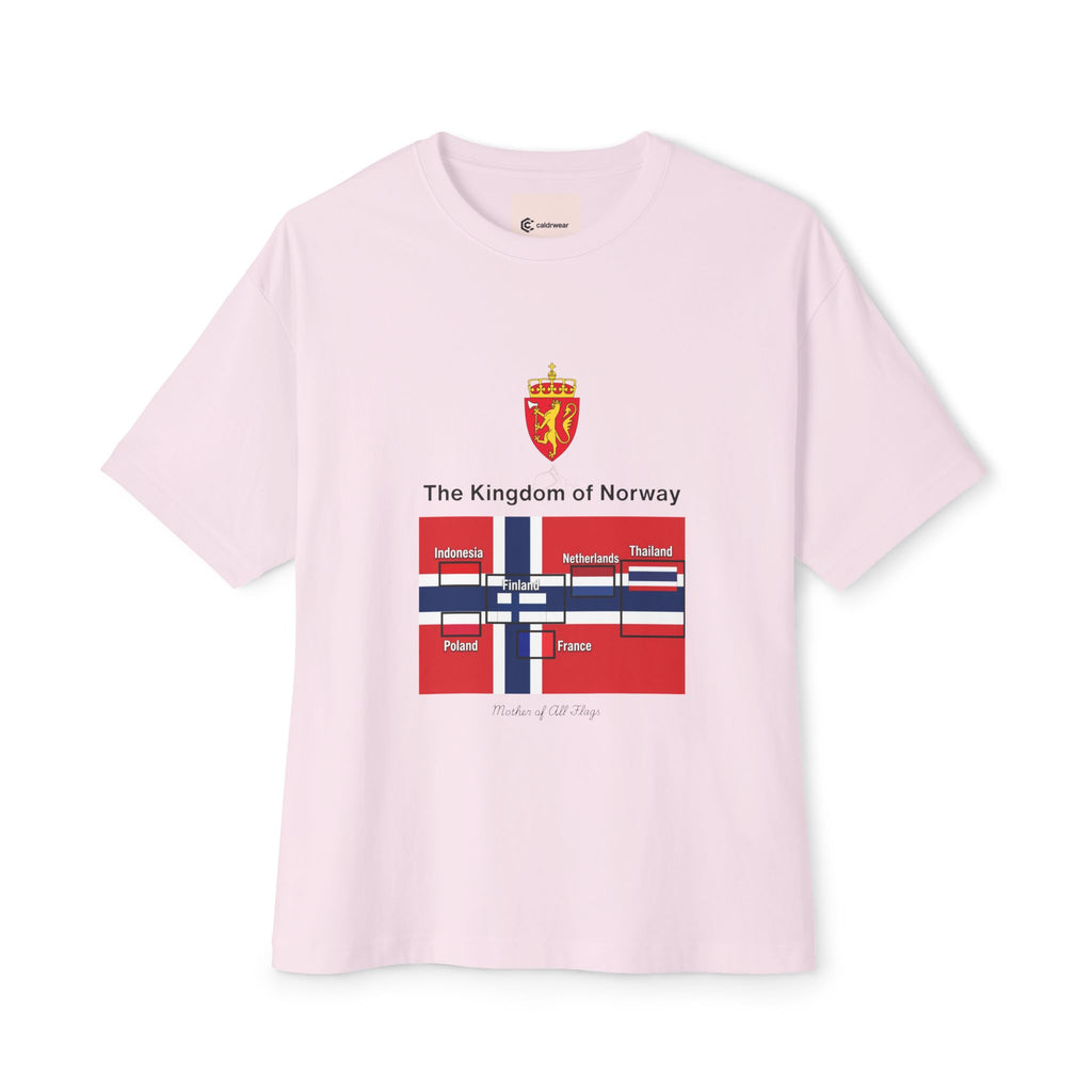 Norway Flag Graphic Tee — "The Kingdom of Norway" Oversized Boxy T‑Shirt - caldrwear.com