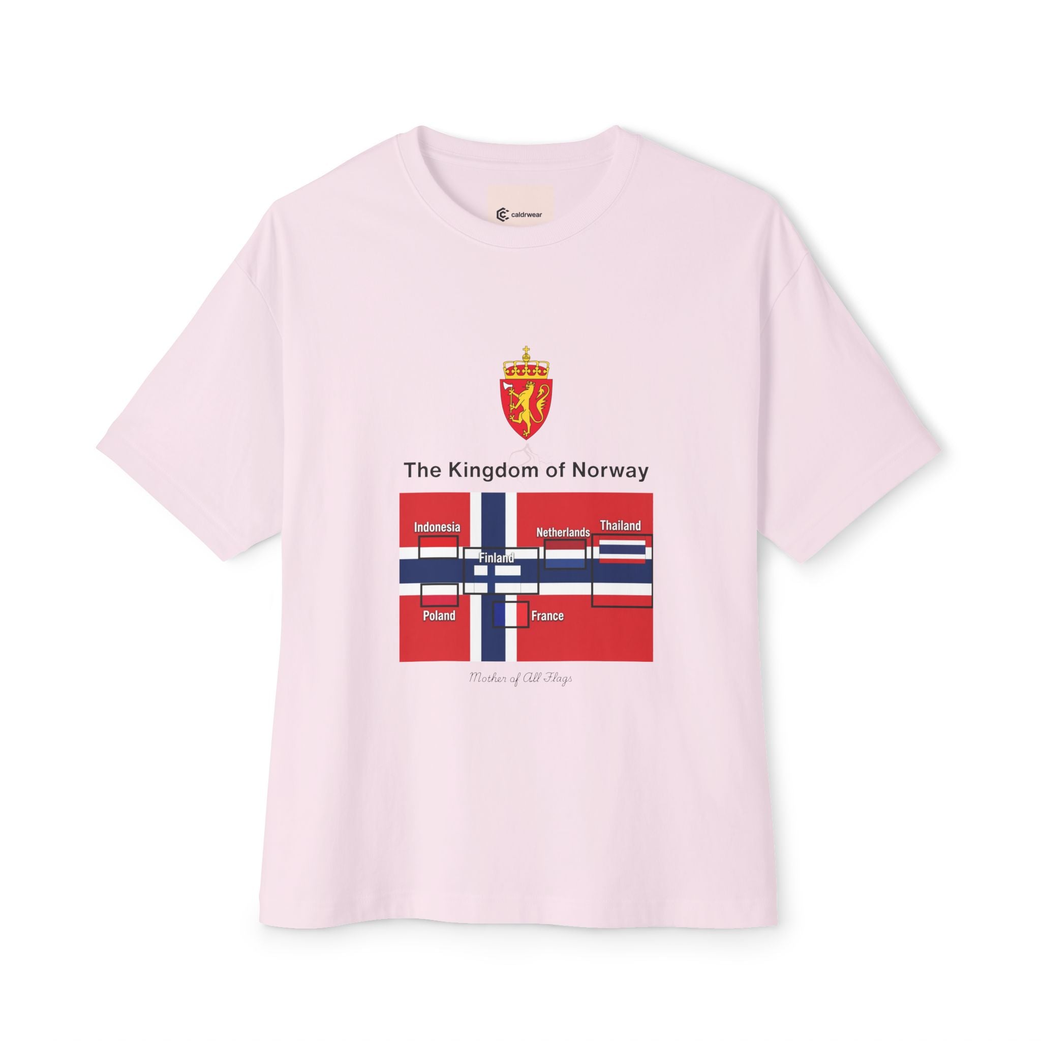 Norway Flag Graphic Tee — "The Kingdom of Norway" Oversized Boxy T‑Shirt - caldrwear.com