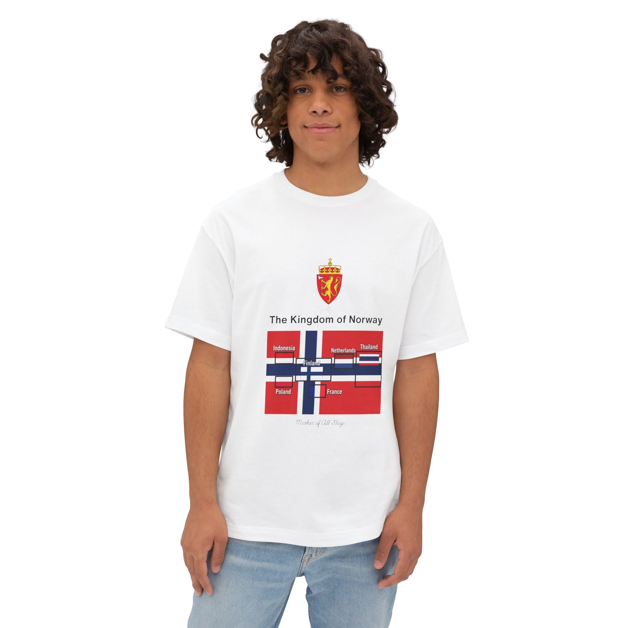 Norway Flag Graphic Tee — "The Kingdom of Norway" Oversized Boxy T‑Shirt - caldrwear.com
