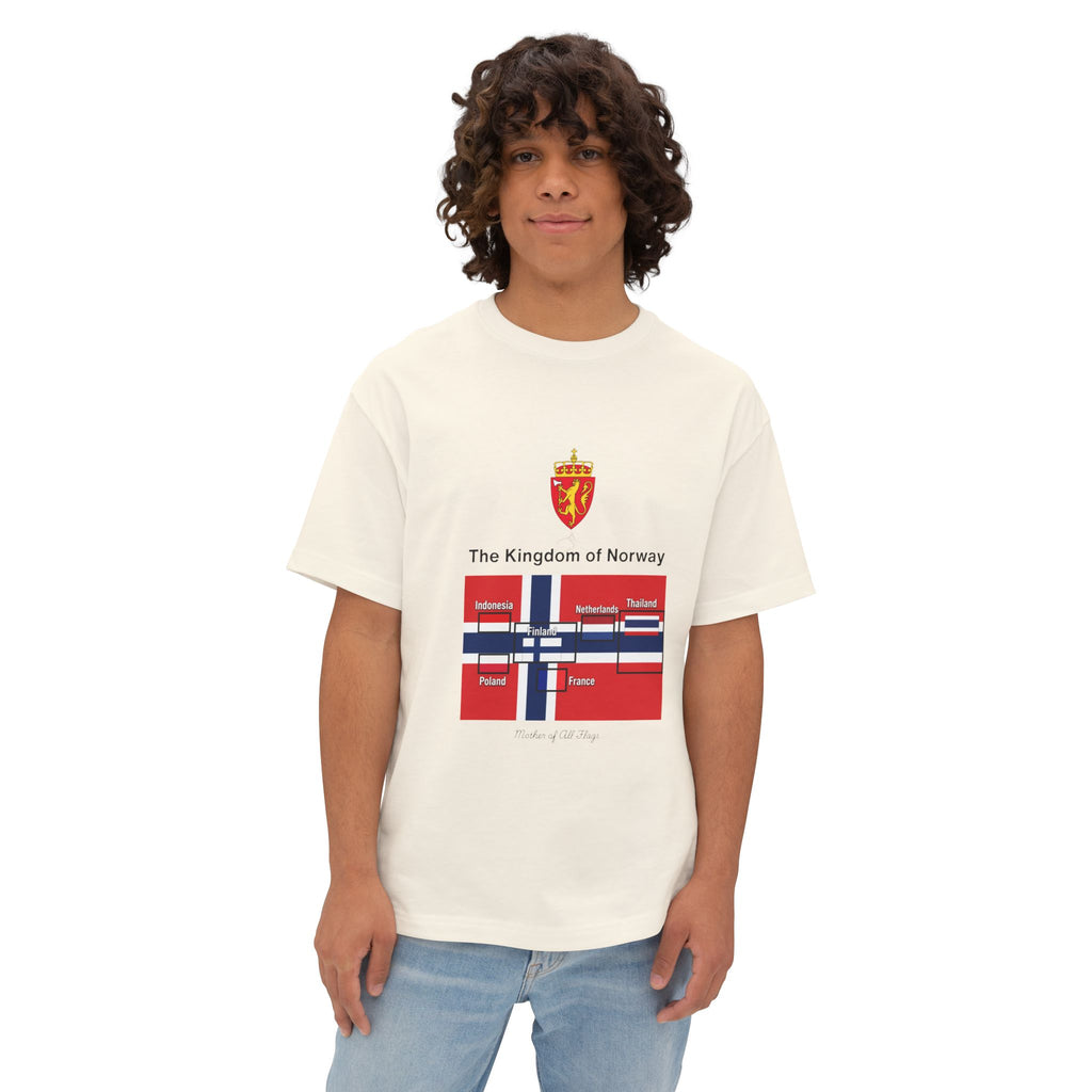 Norway Flag Graphic Tee — "The Kingdom of Norway" Oversized Boxy T‑Shirt - caldrwear.com