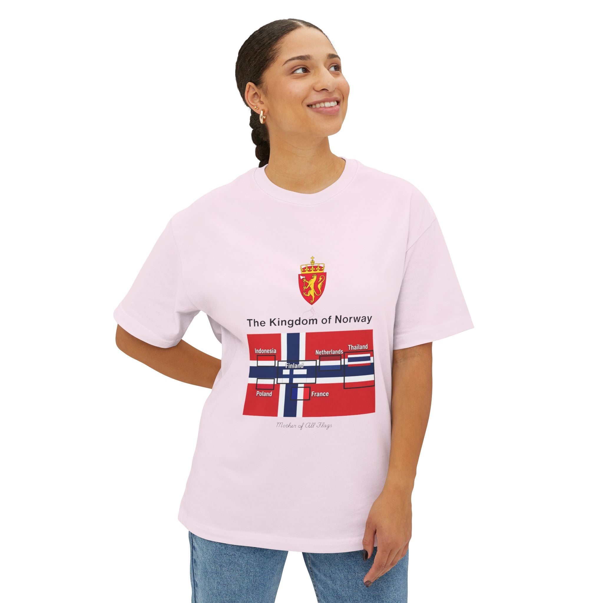 Norway Flag Graphic Tee — "The Kingdom of Norway" Oversized Boxy T‑Shirt - caldrwear.com