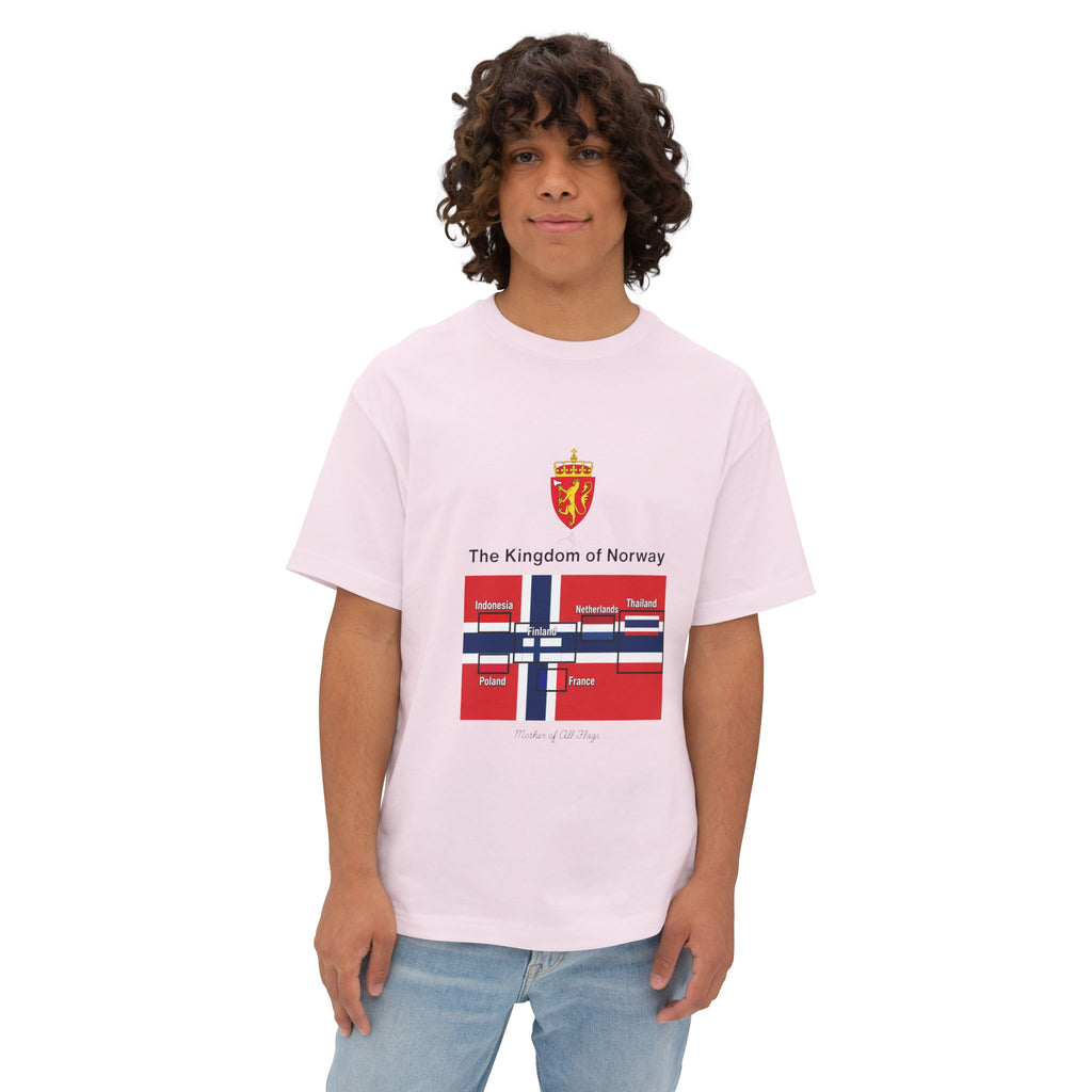 Norway Flag Graphic Tee — "The Kingdom of Norway" Oversized Boxy T‑Shirt - caldrwear.com