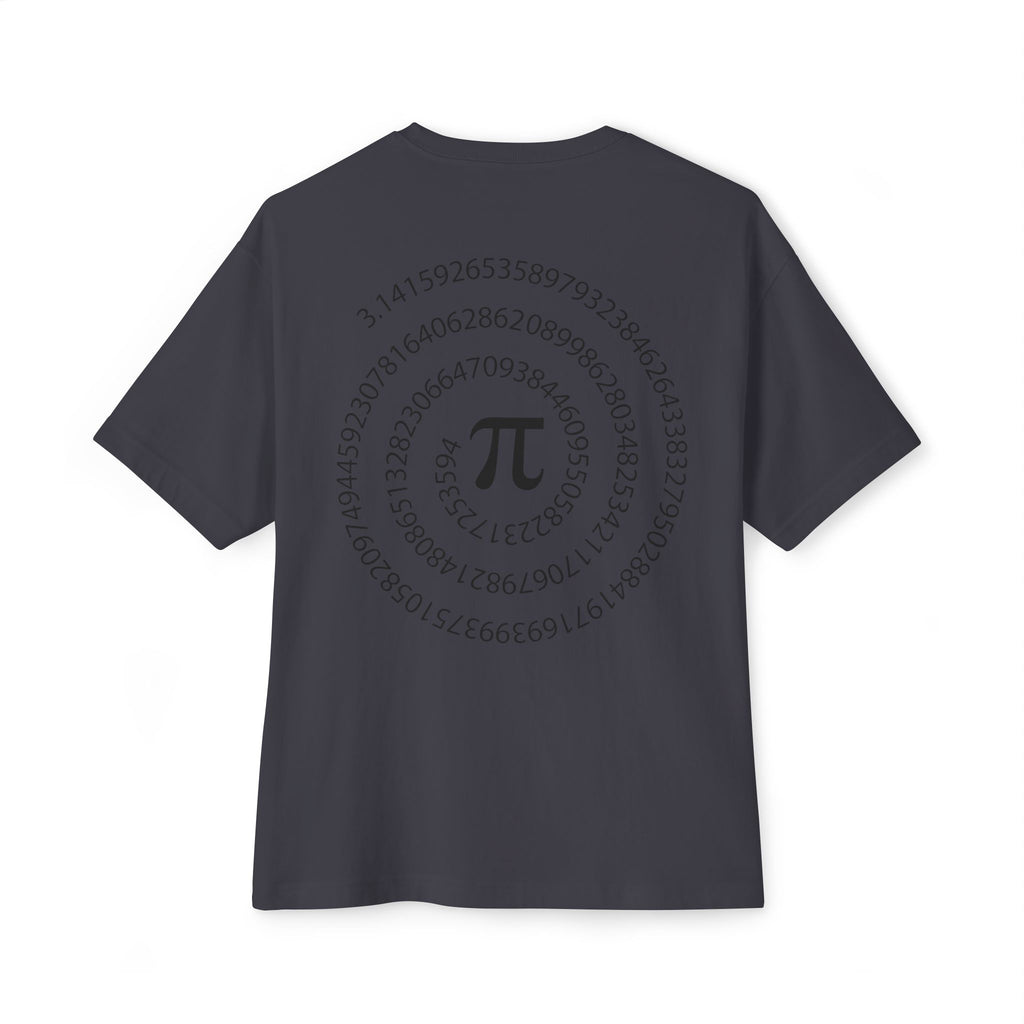 Pi Spiral Oversized Tee — Math Nerd Circle of Pi T-Shirt - caldrwear.com