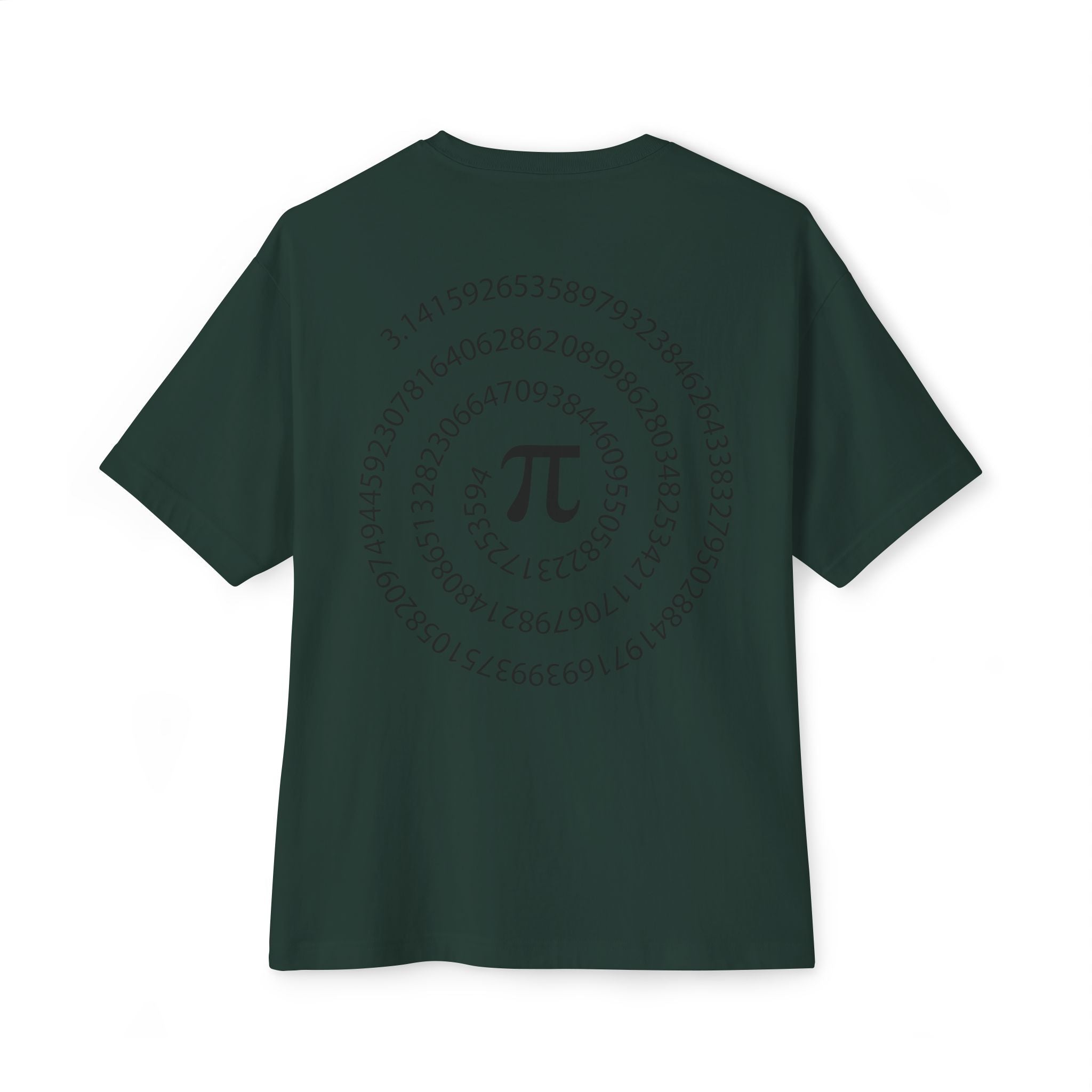 Pi Spiral Oversized Tee — Math Nerd Circle of Pi T-Shirt - caldrwear.com
