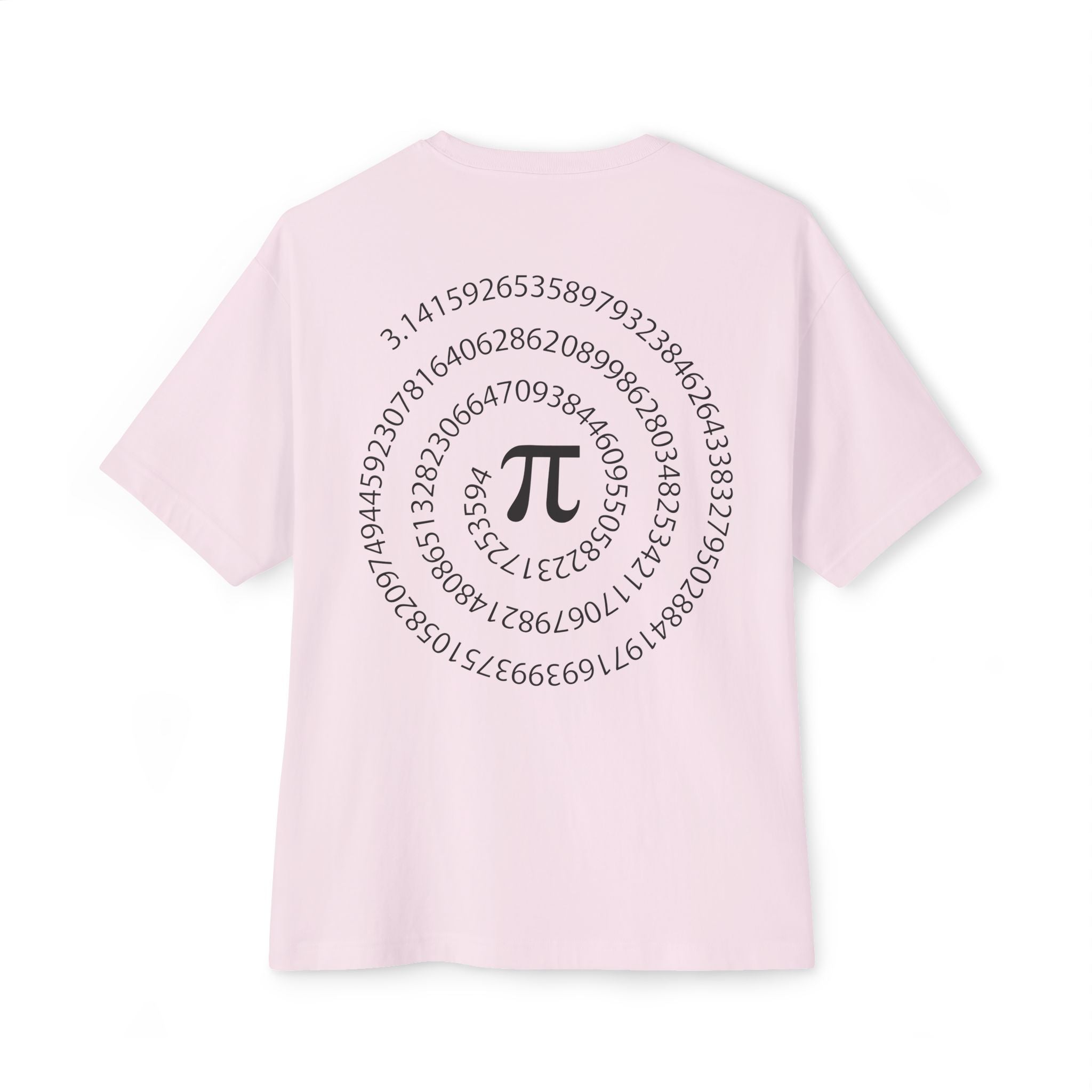 Pi Spiral Oversized Tee — Math Nerd Circle of Pi T-Shirt - caldrwear.com