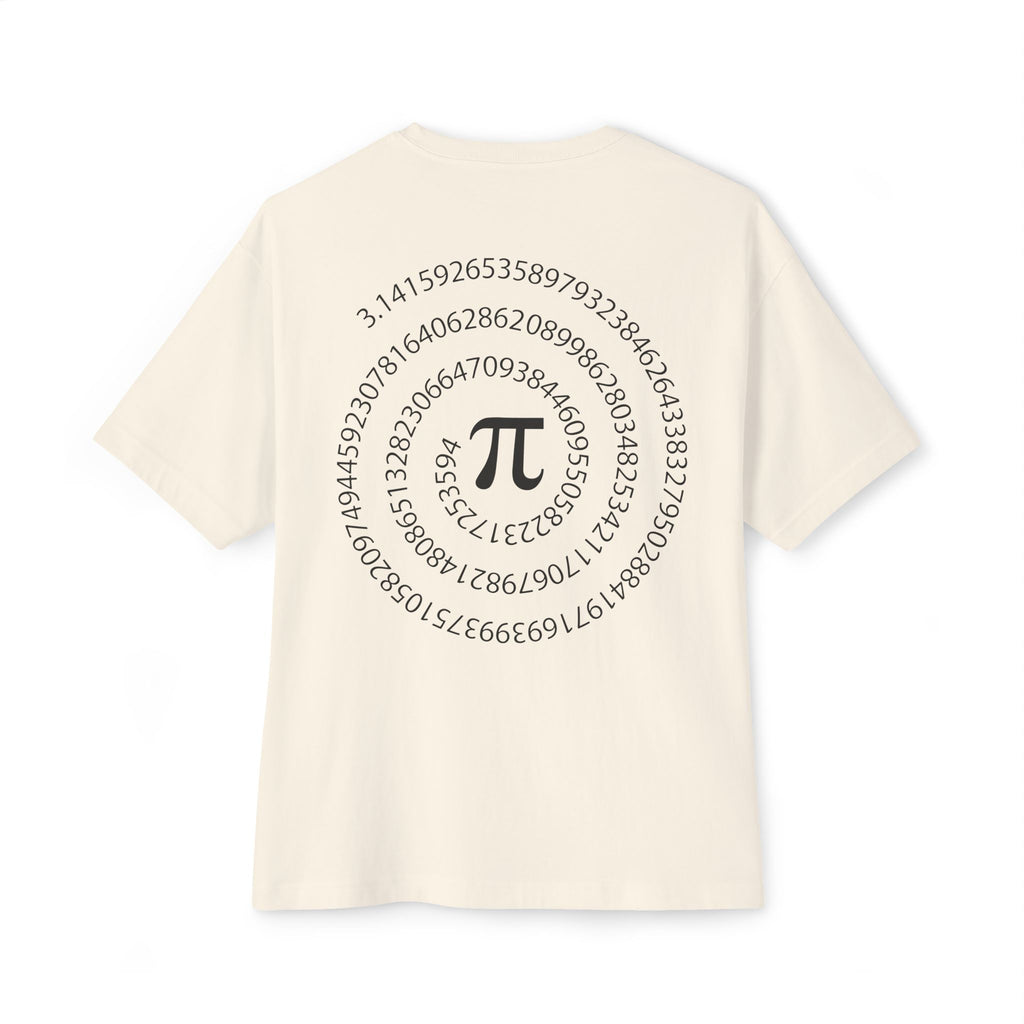 Pi Spiral Oversized Tee — Math Nerd Circle of Pi T-Shirt - caldrwear.com